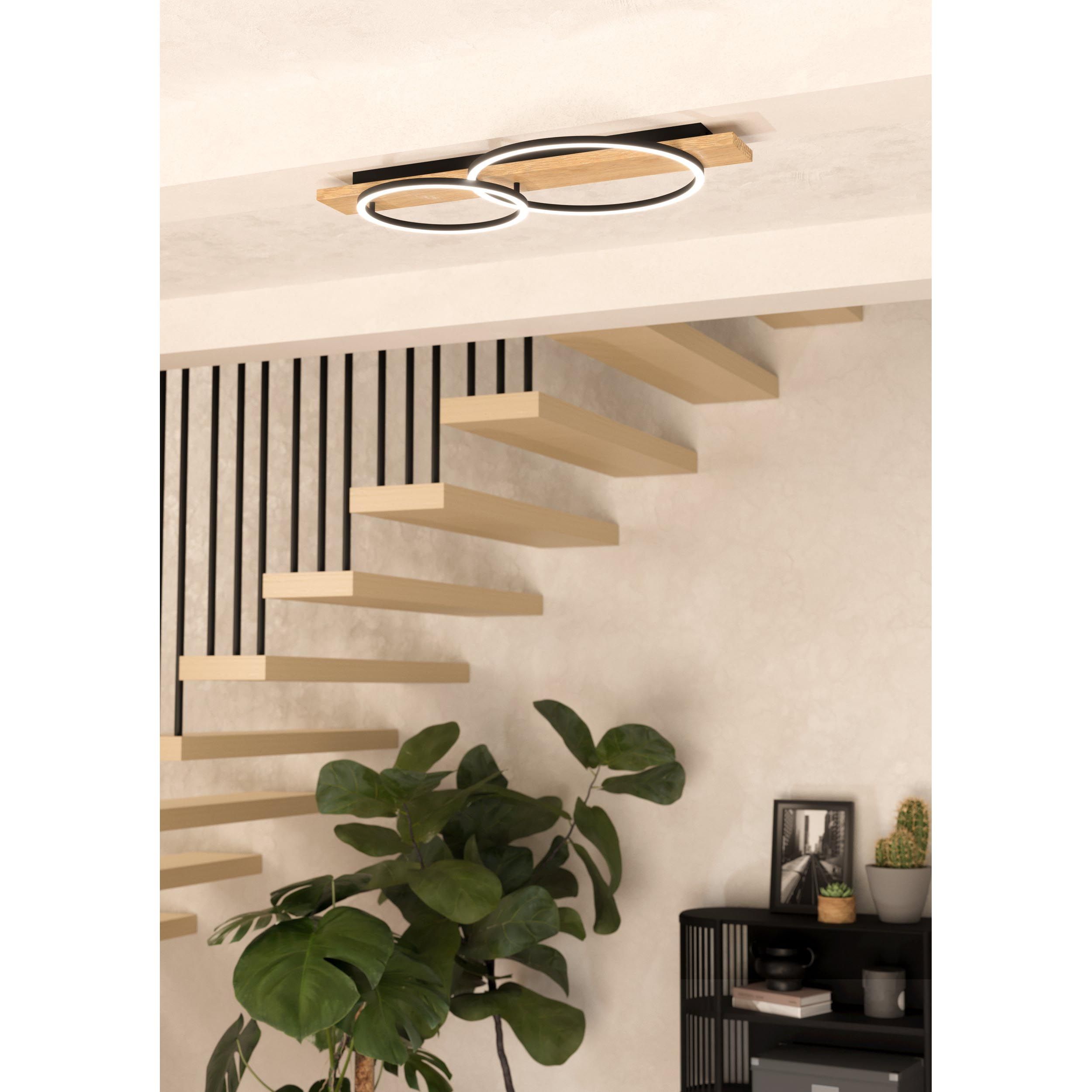 Plafonnier LED BOYAL bois/naturel L78cm
