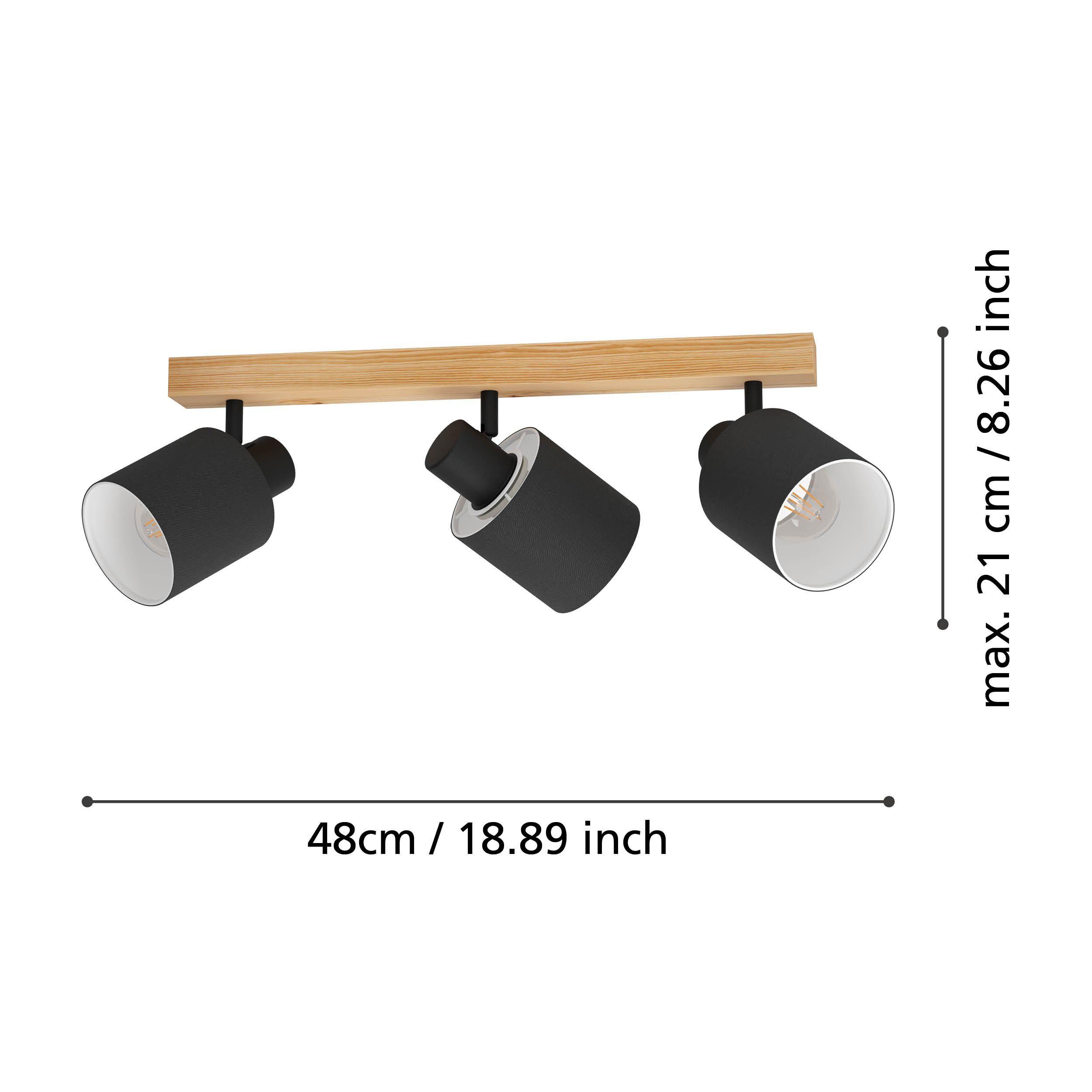 Réglette BATALLAS noir L48cm