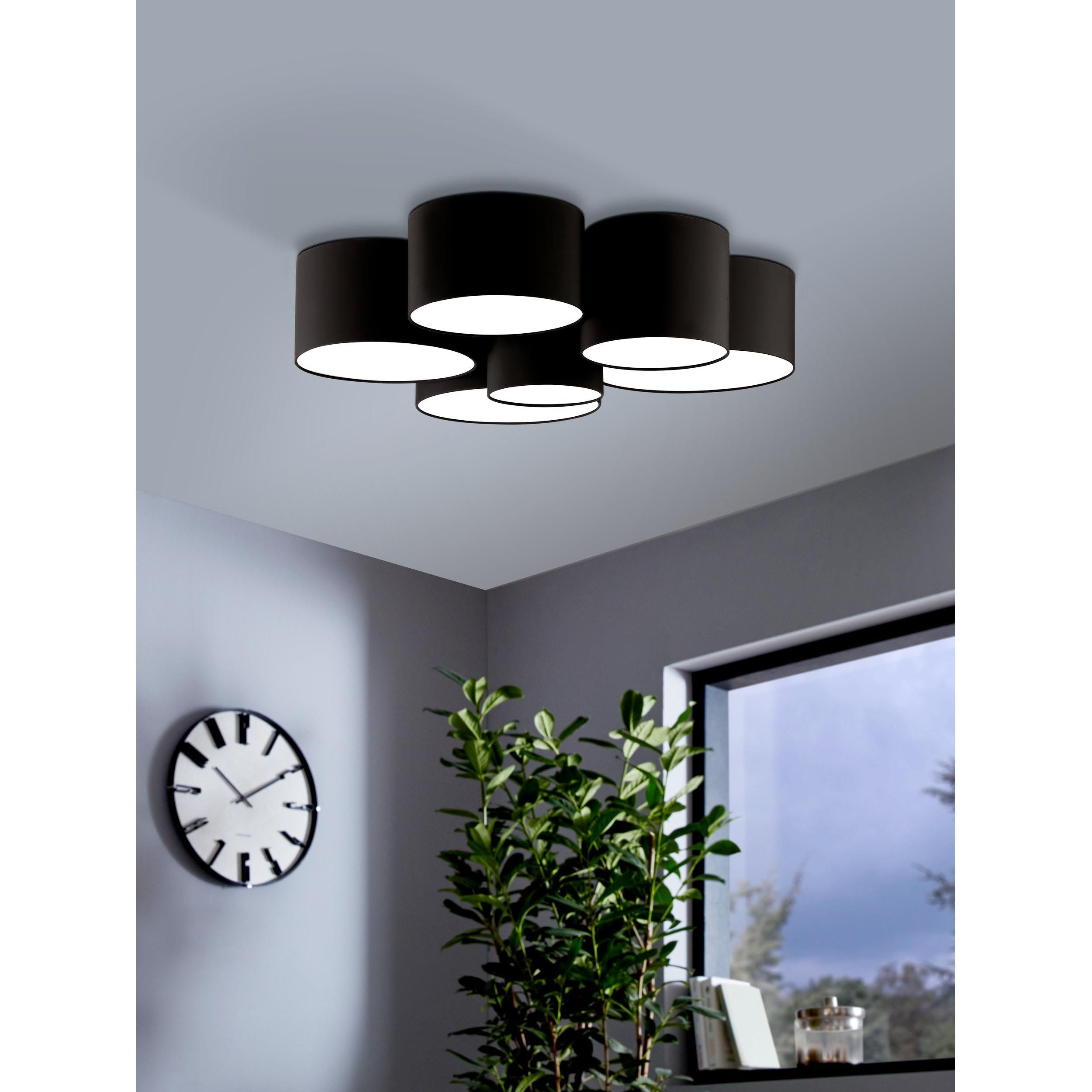 Plafonnier tissu gris PASTORE 2 E27 6X40W