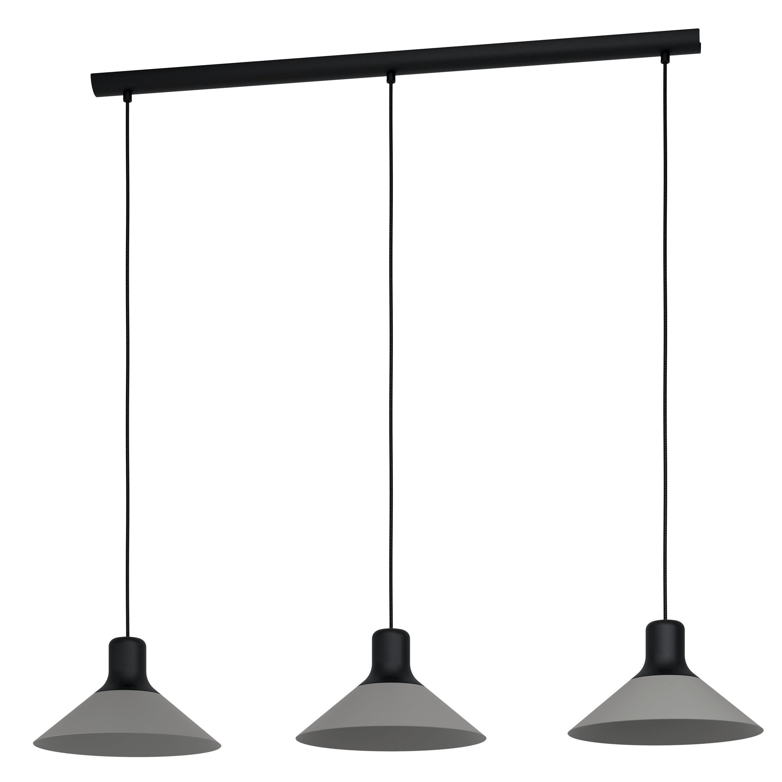 Suspension métal gris ABREOSA E27 3X28W