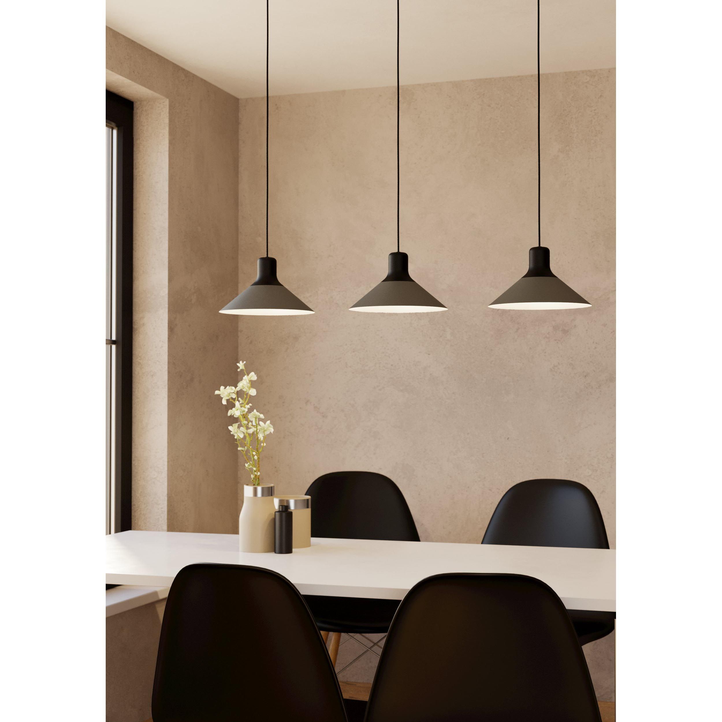 Suspension métal gris ABREOSA E27 3X28W