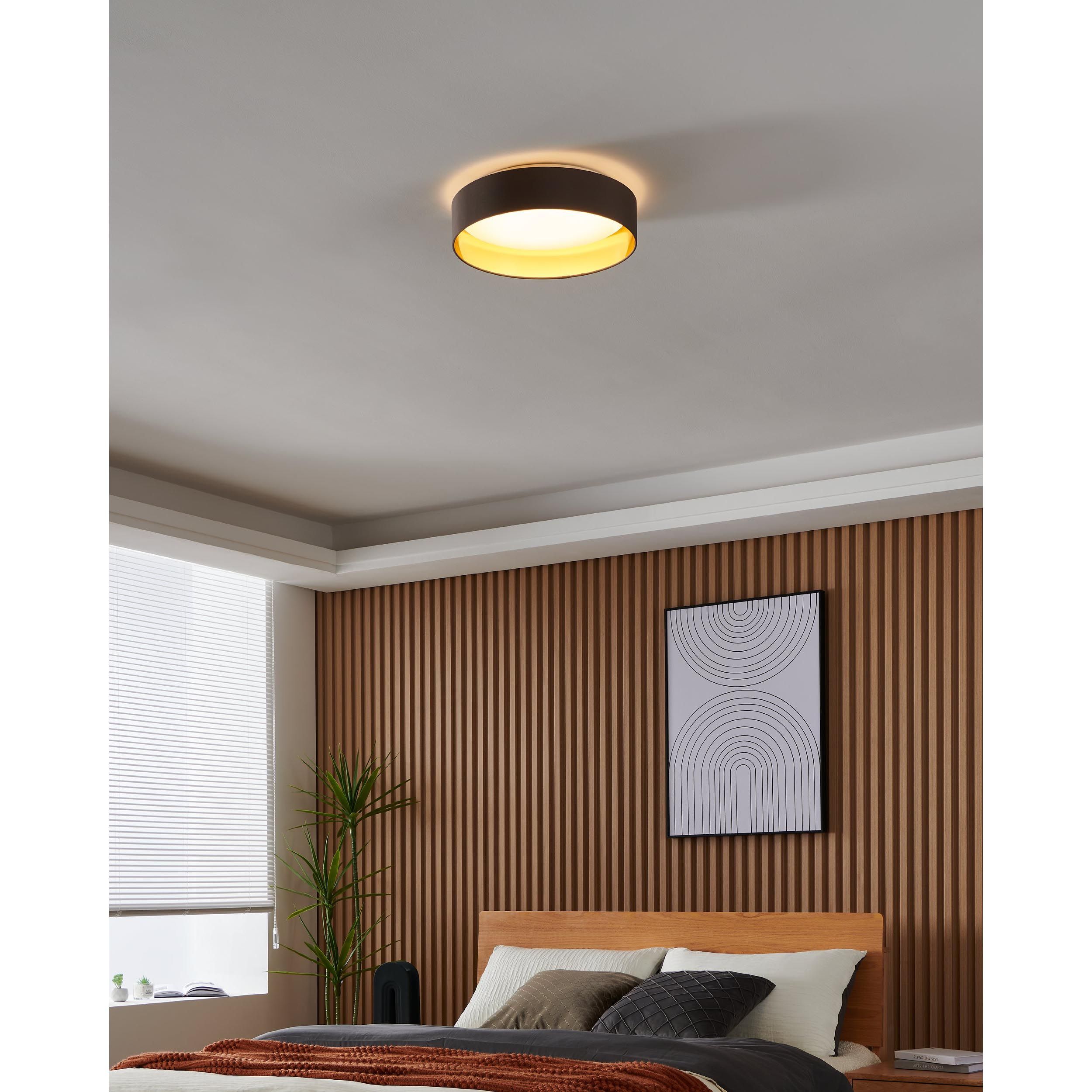 Plafonnier LED MASERLO 2 marron Ø38cm