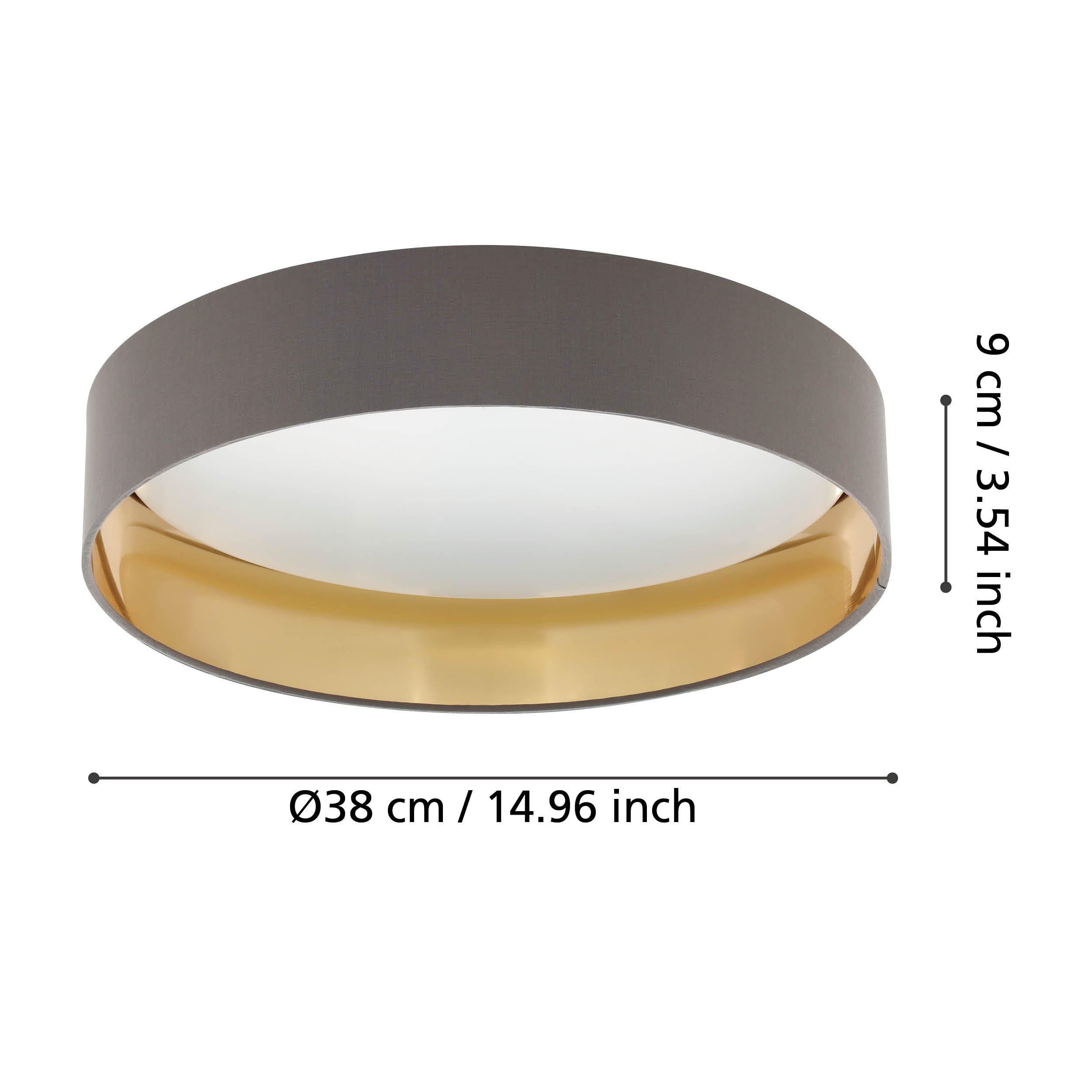 Plafonnier LED MASERLO 2 marron Ø38cm
