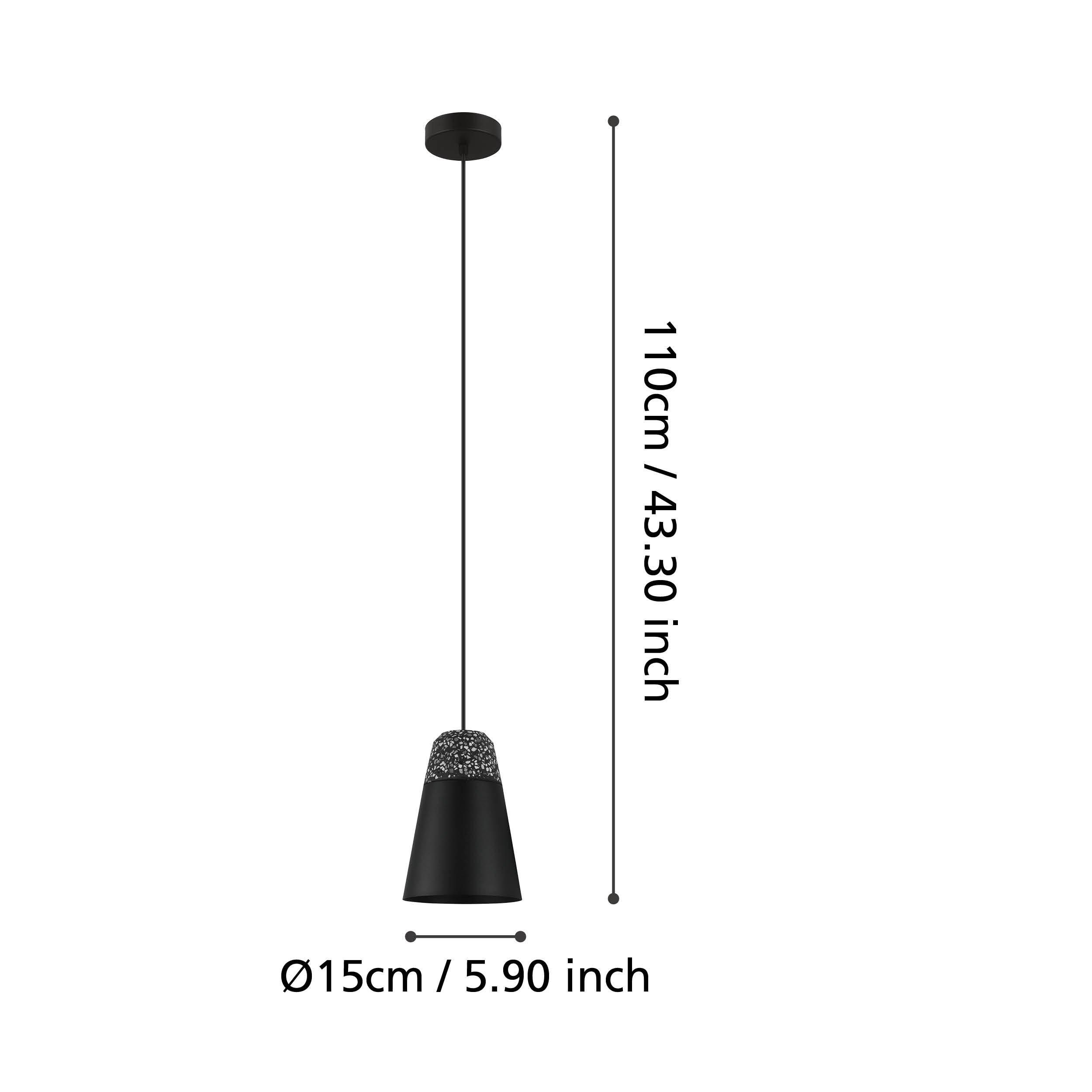 Suspension CANTERRAS noir Ø15cm