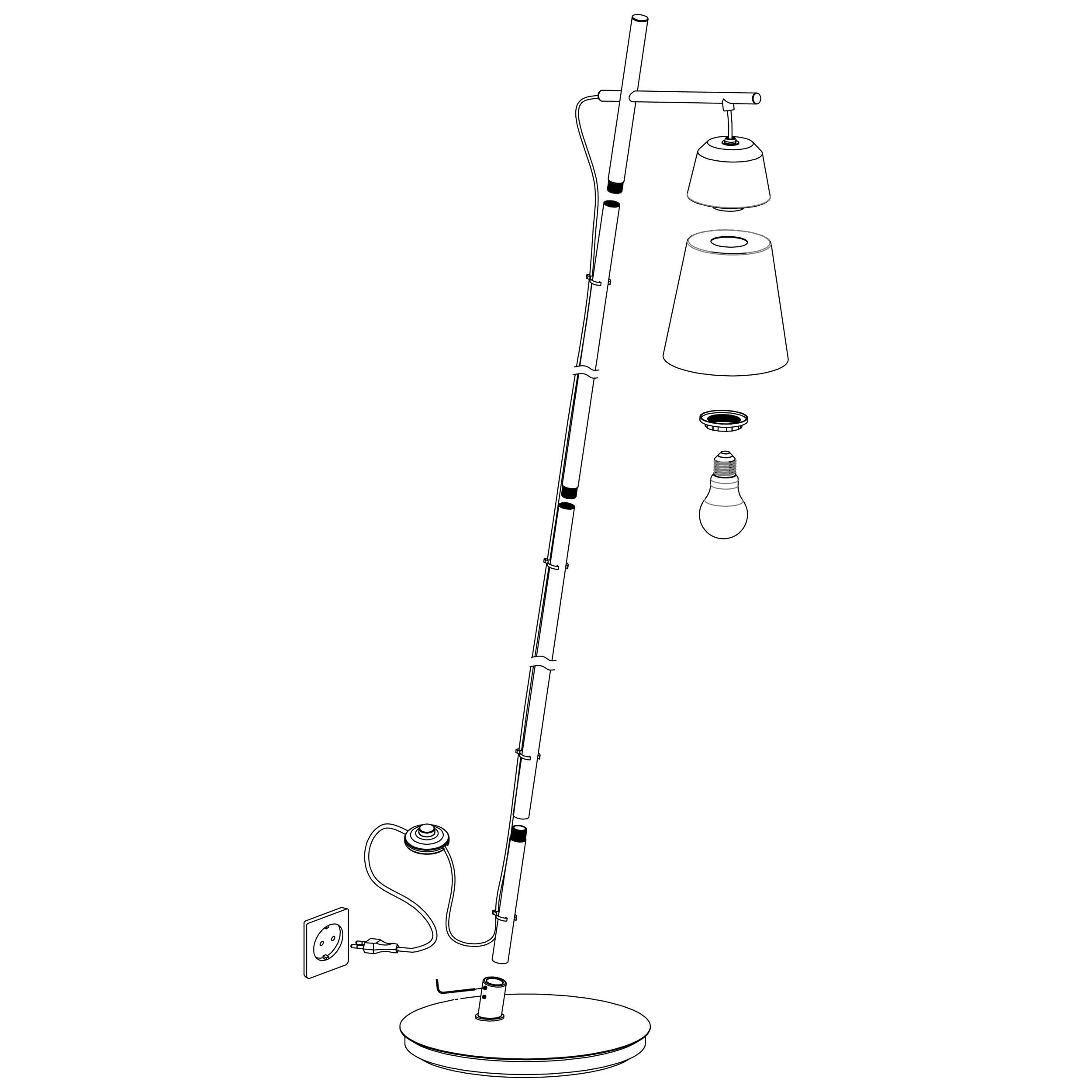 Lampadaire métal noir CANTERRAS E27 1X40W