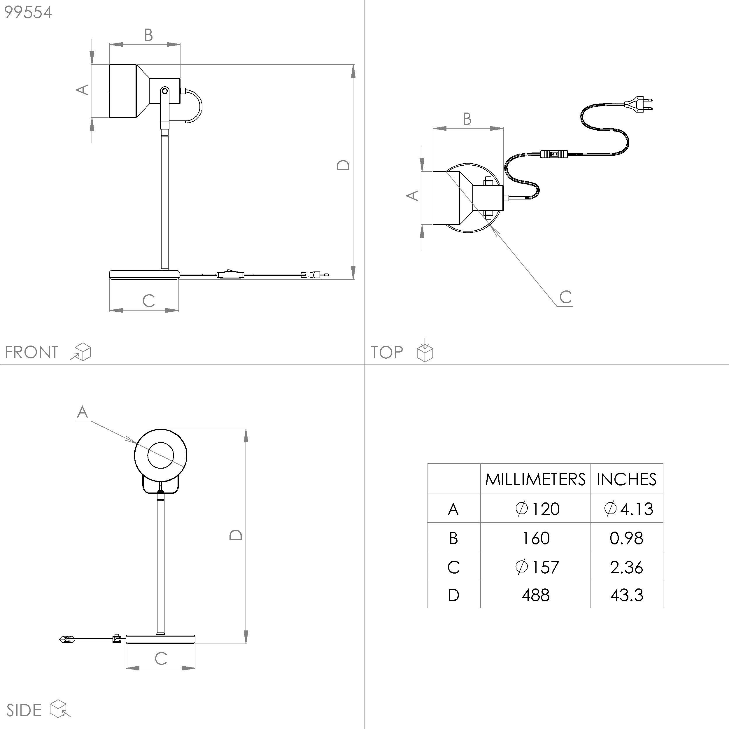 Lampe à poser CASIBARE noir H49cm