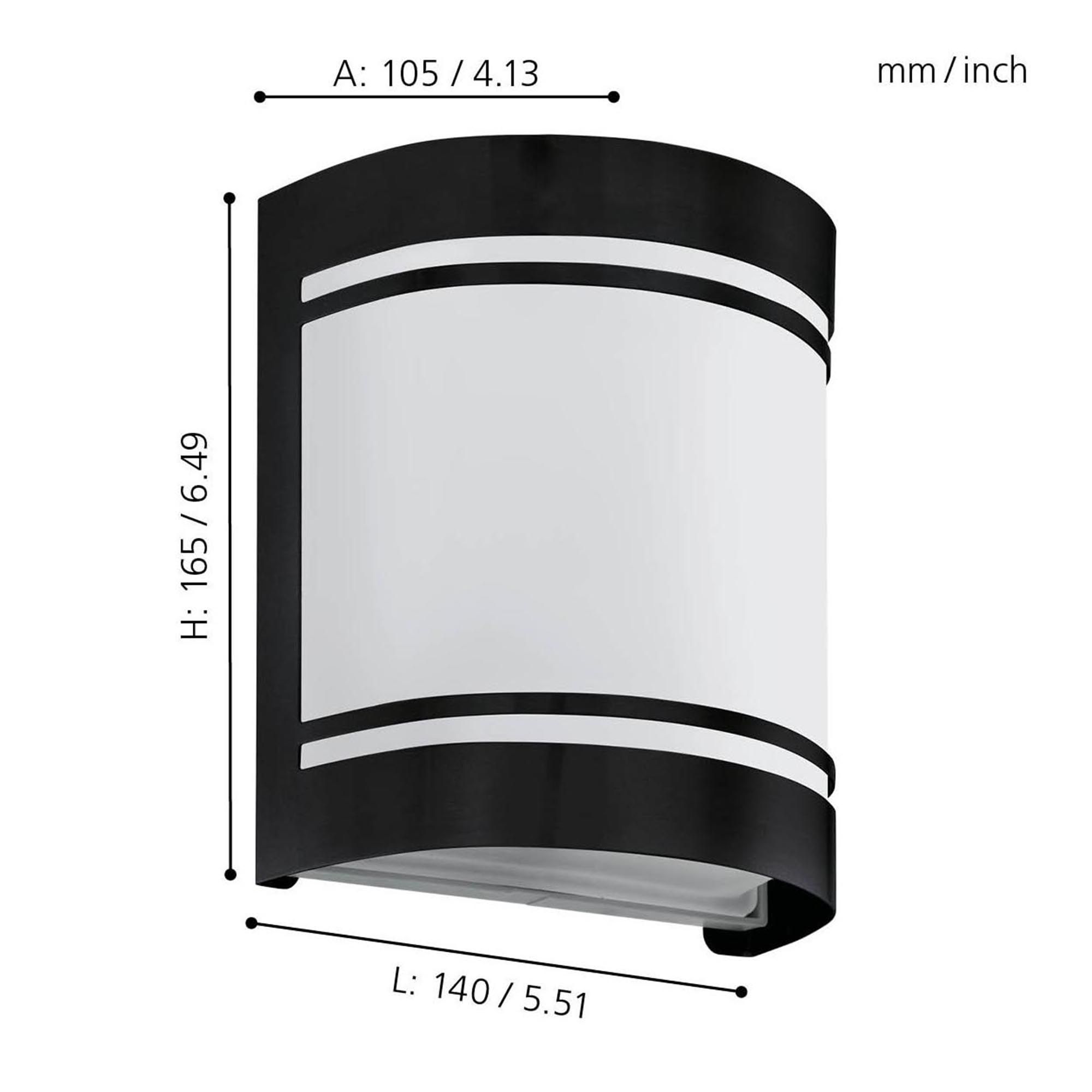 Applique extérieur CERNO noir H20cm