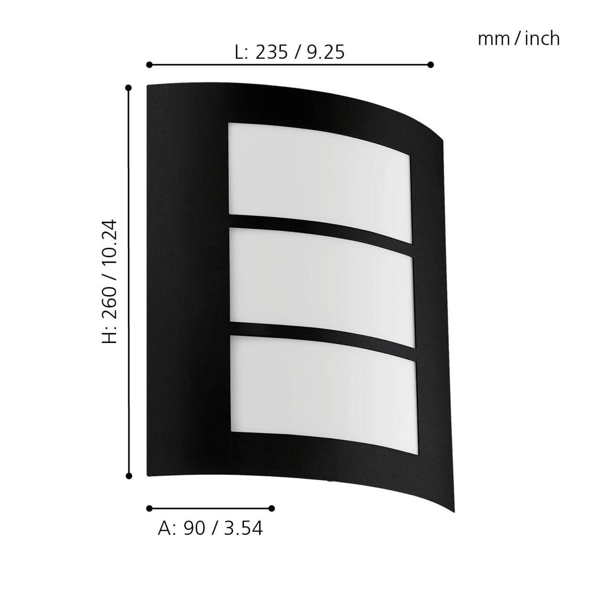 Applique CITY 3 noir H26cm