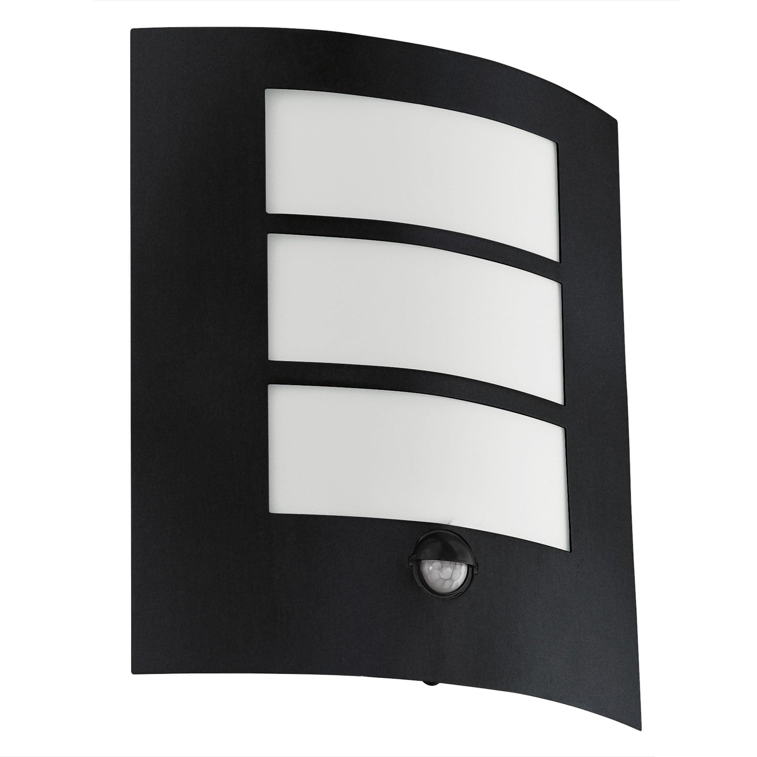Applique extérieure avec détecteur CITY noir H26cm