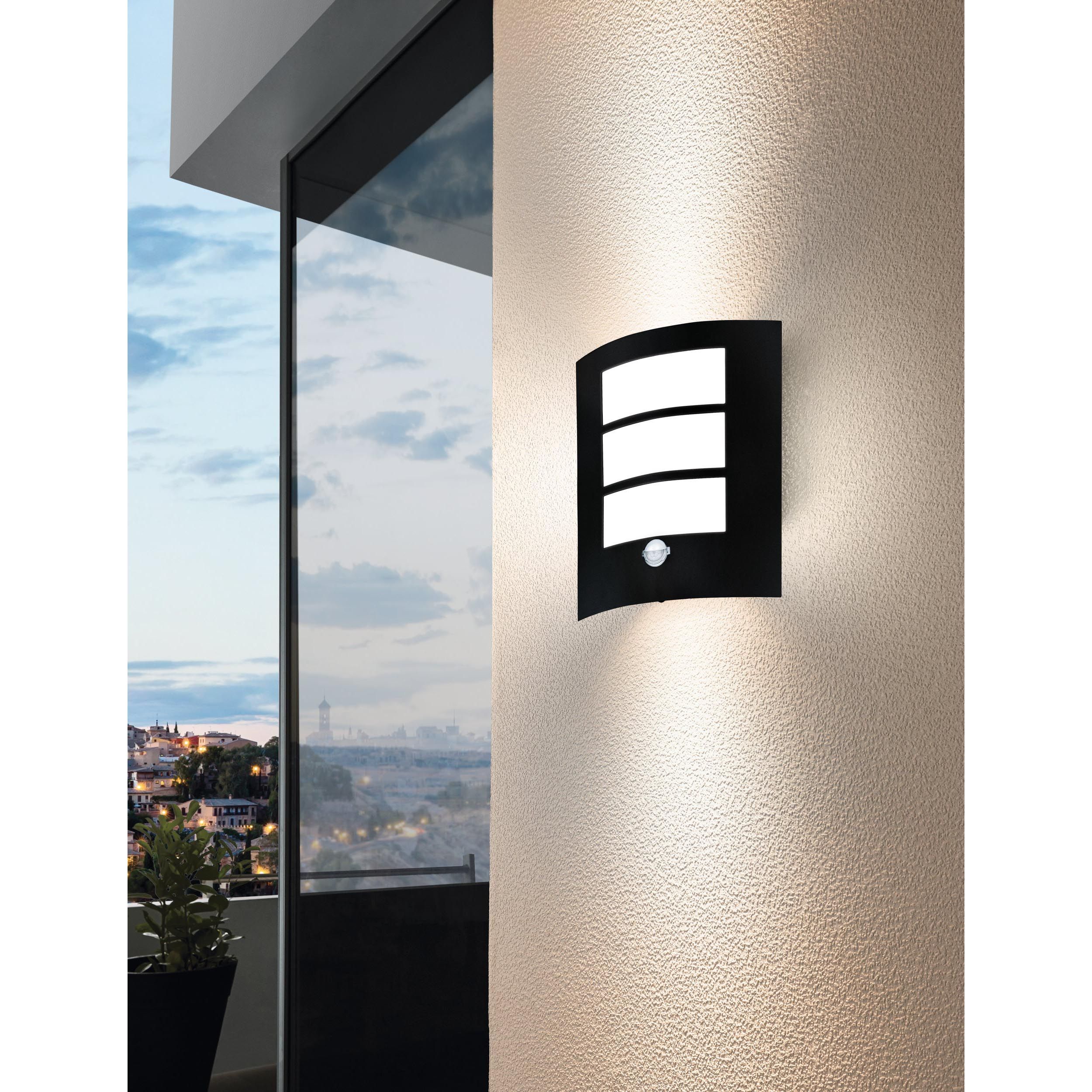 Applique extérieure avec détecteur CITY noir H26cm