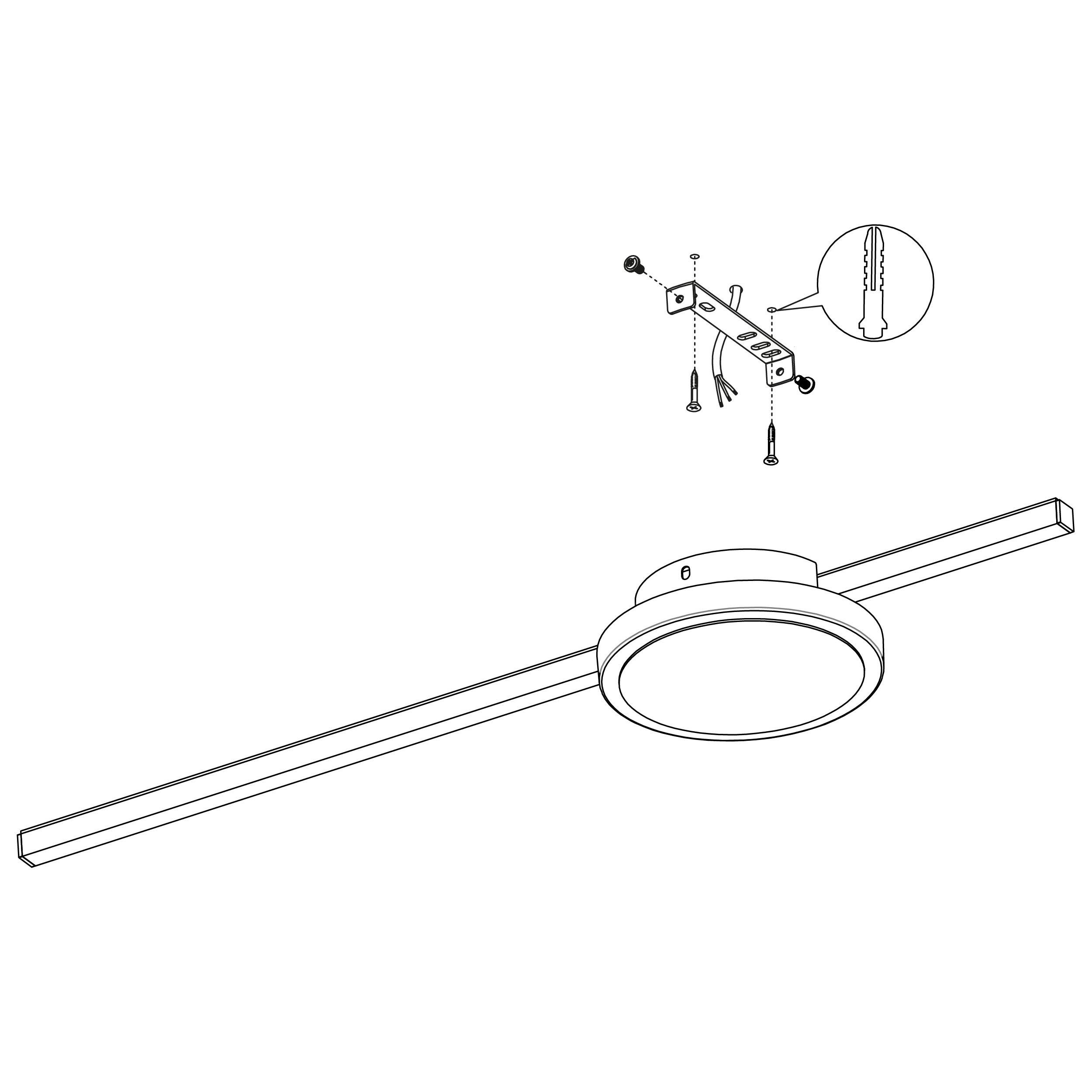 Plafonnier LED SARGINTO noir L59cm