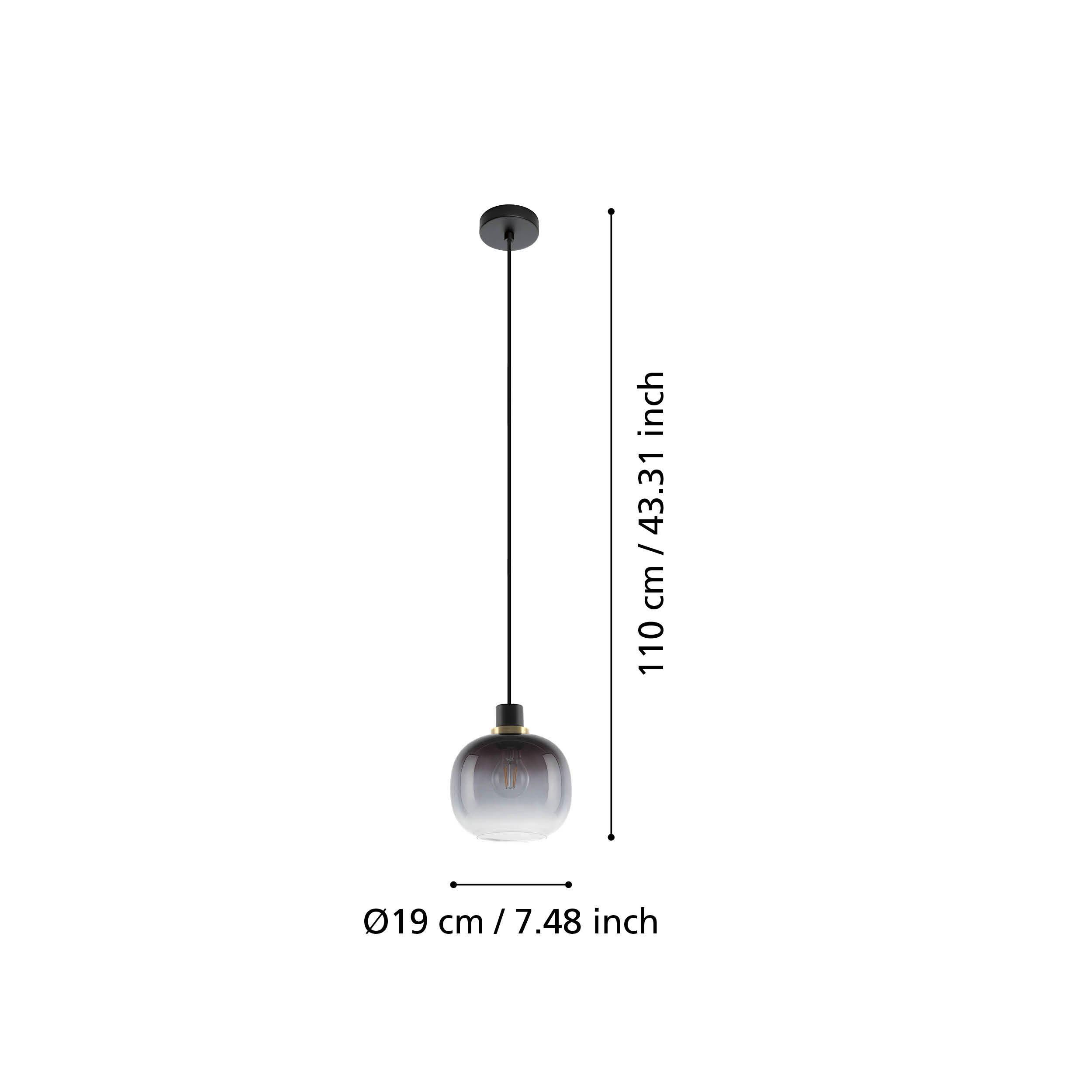 Suspension OILELLA noir/gris Ø19cm
