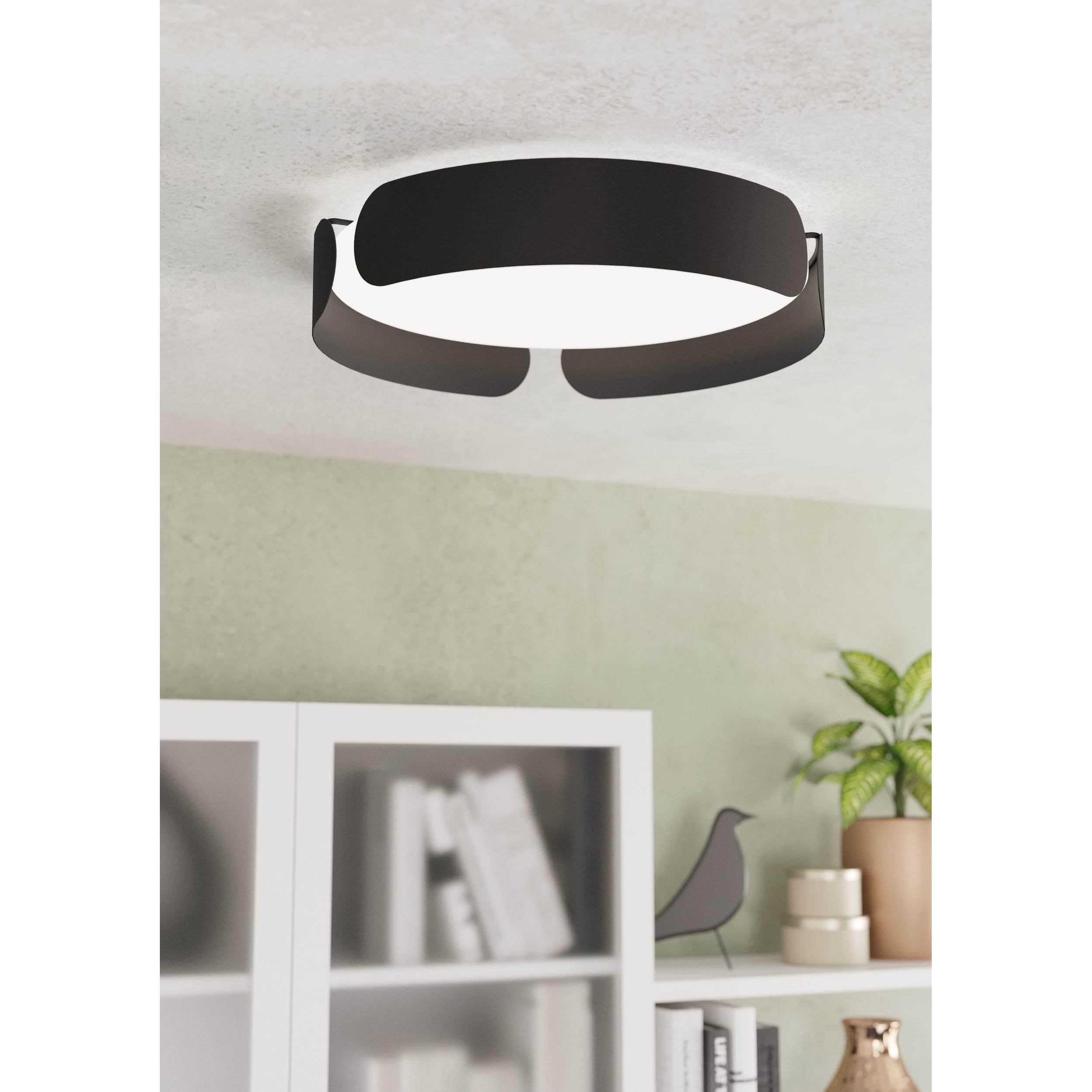 Plafonnier LED VALCASOTTO noir Ø37cm