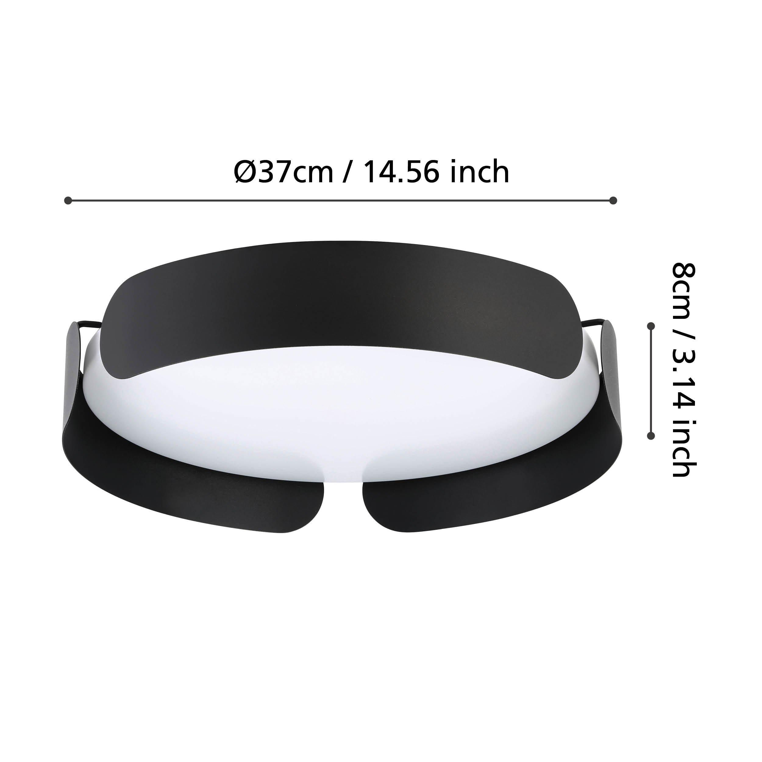 Plafonnier LED VALCASOTTO noir Ø37cm