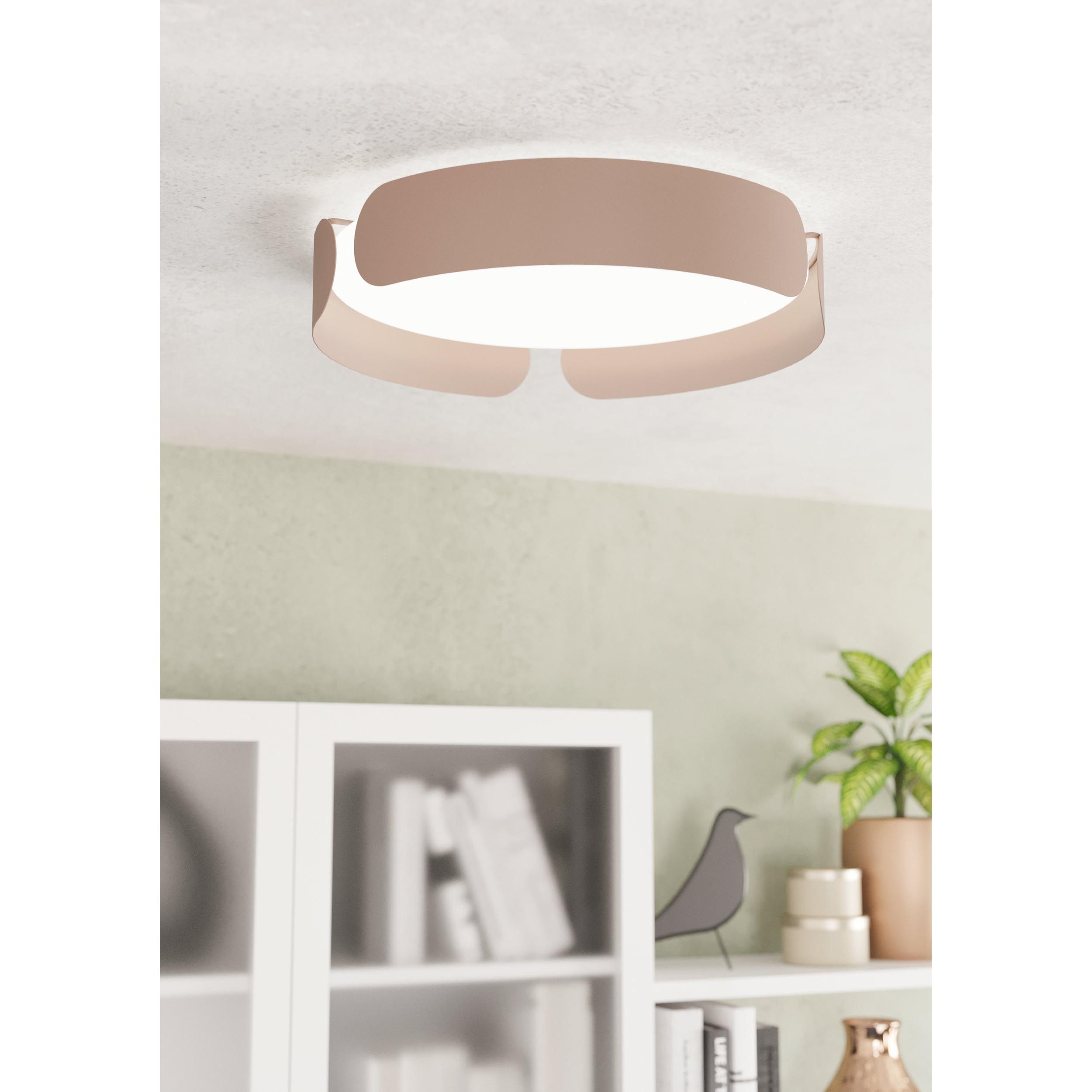 Plafonnier LED VALCASOTTO marron Ø37cm