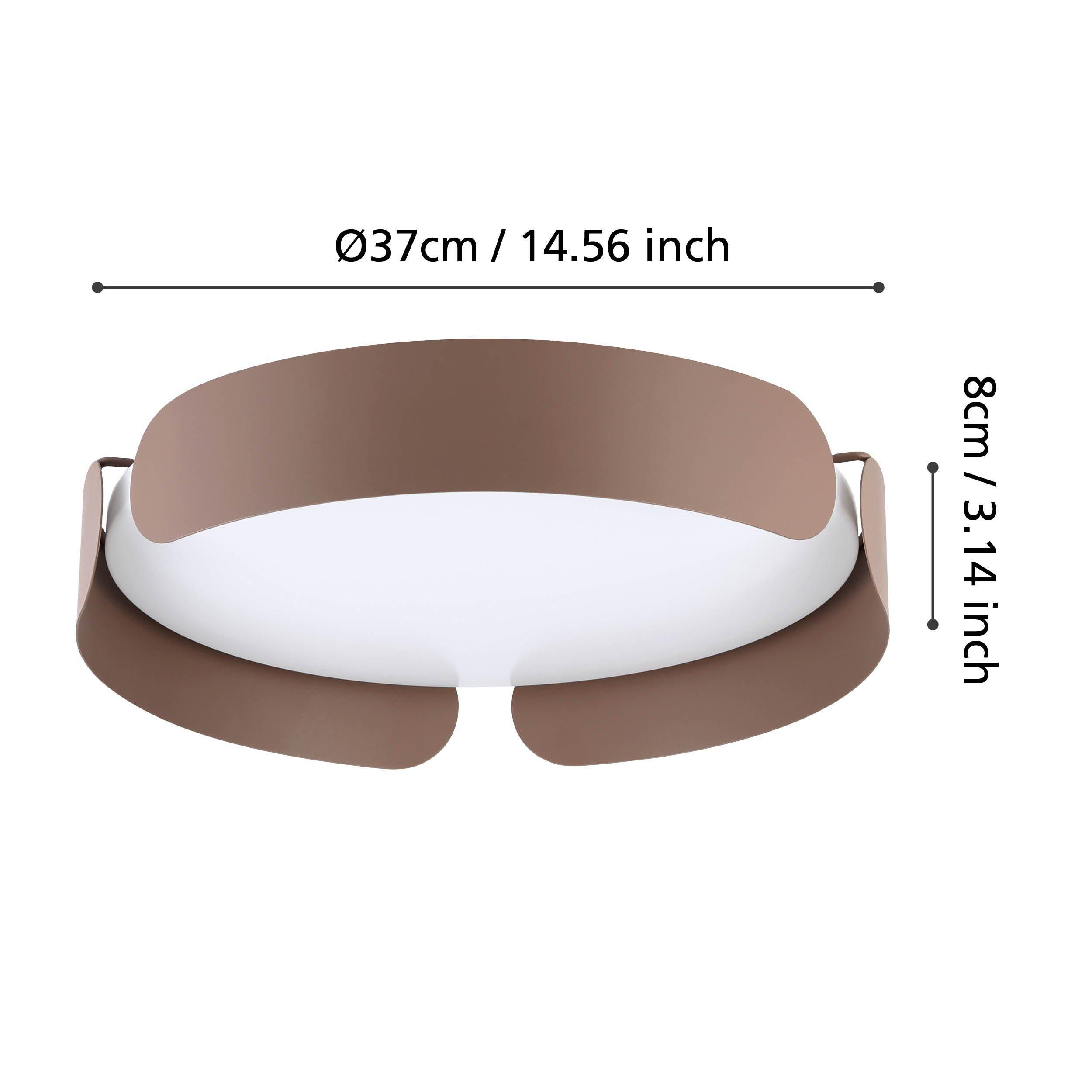 Plafonnier LED VALCASOTTO marron Ø37cm