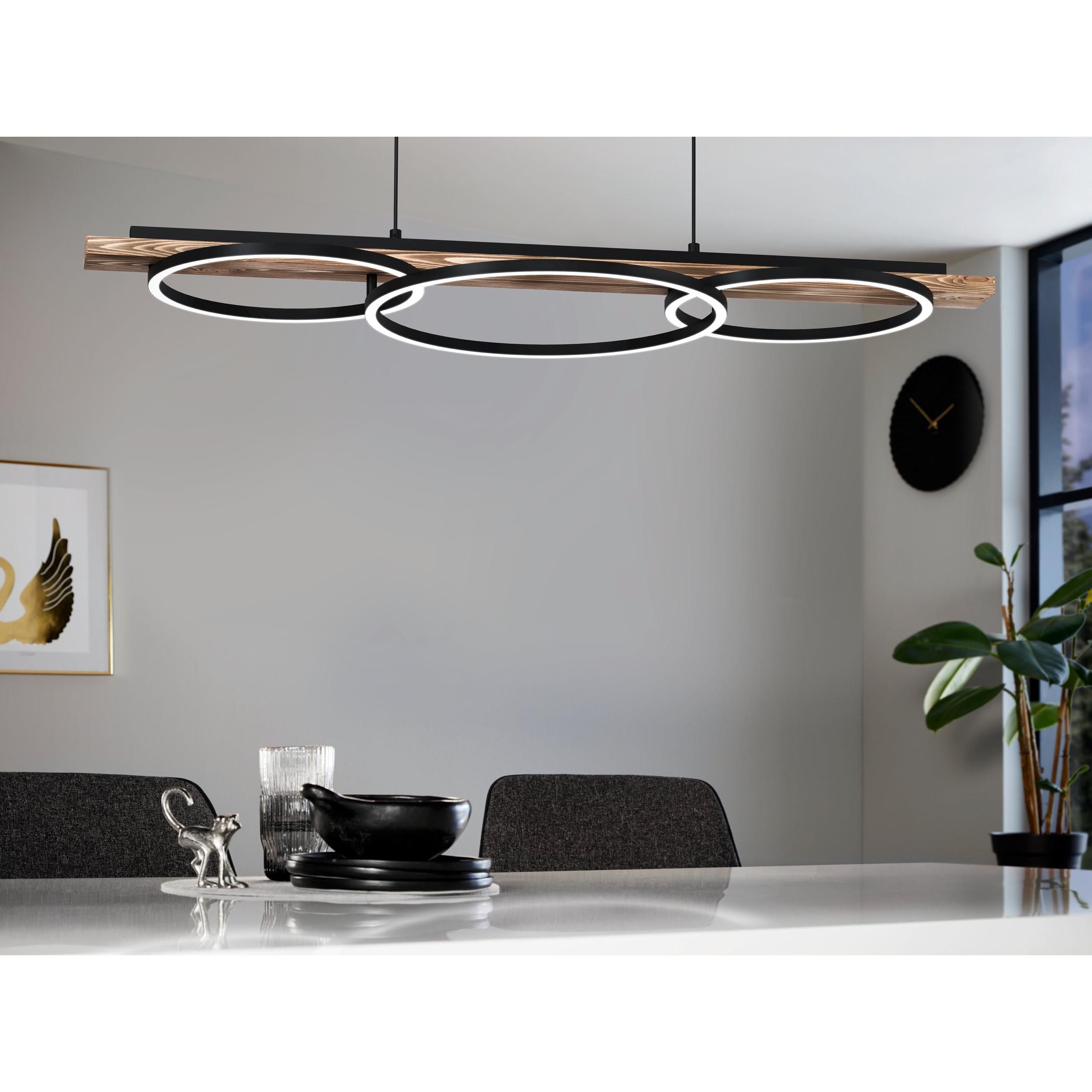 Suspension LED BOYAL bois/marron L101cm