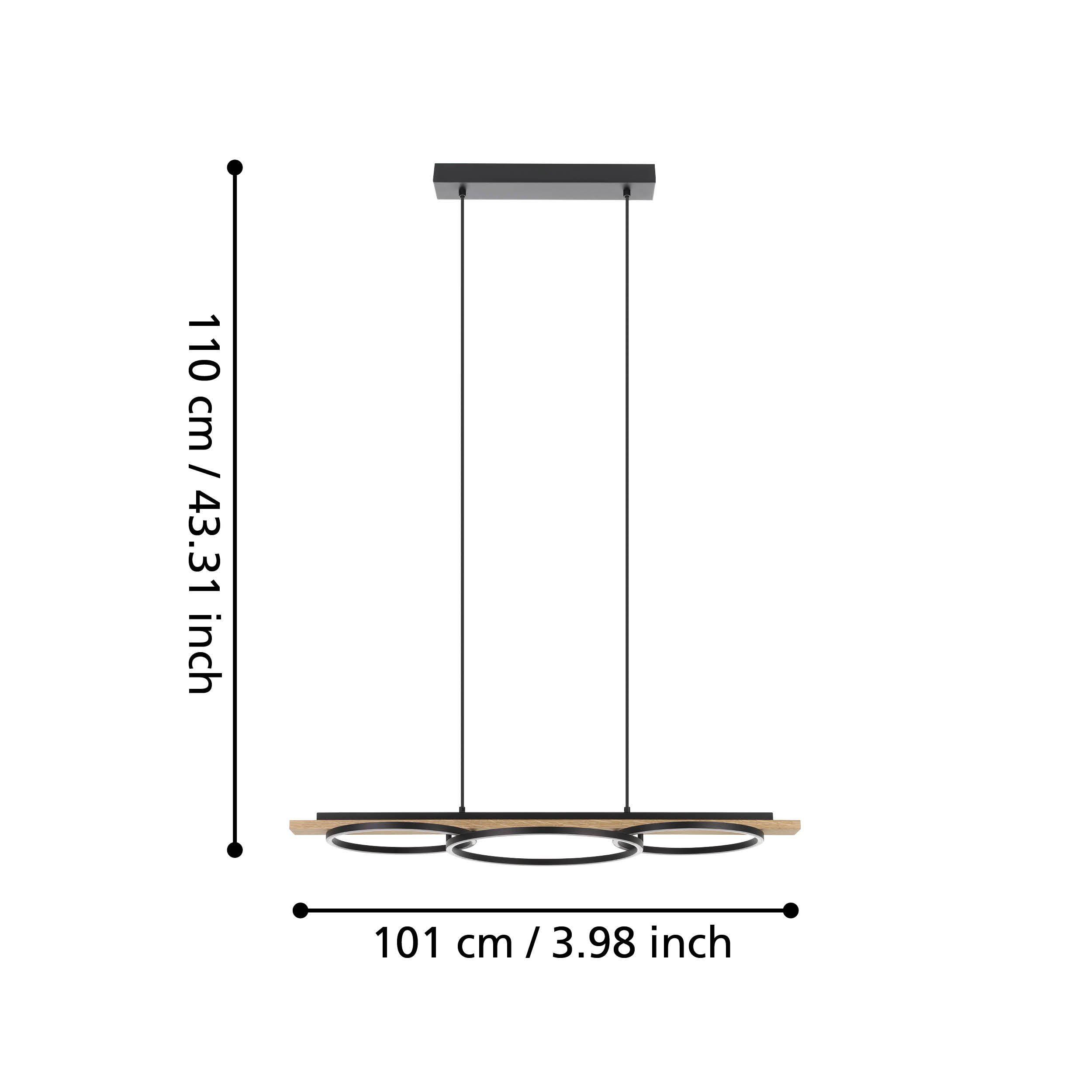 Suspension LED BOYAEL bois/naturel L101cm