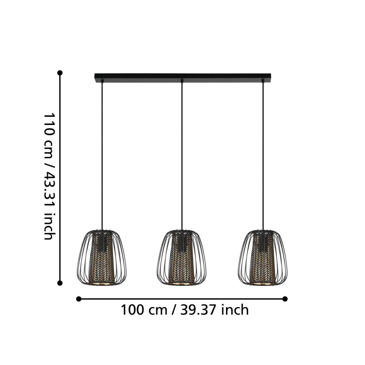 Suspension CURASAO noir L99,5cm