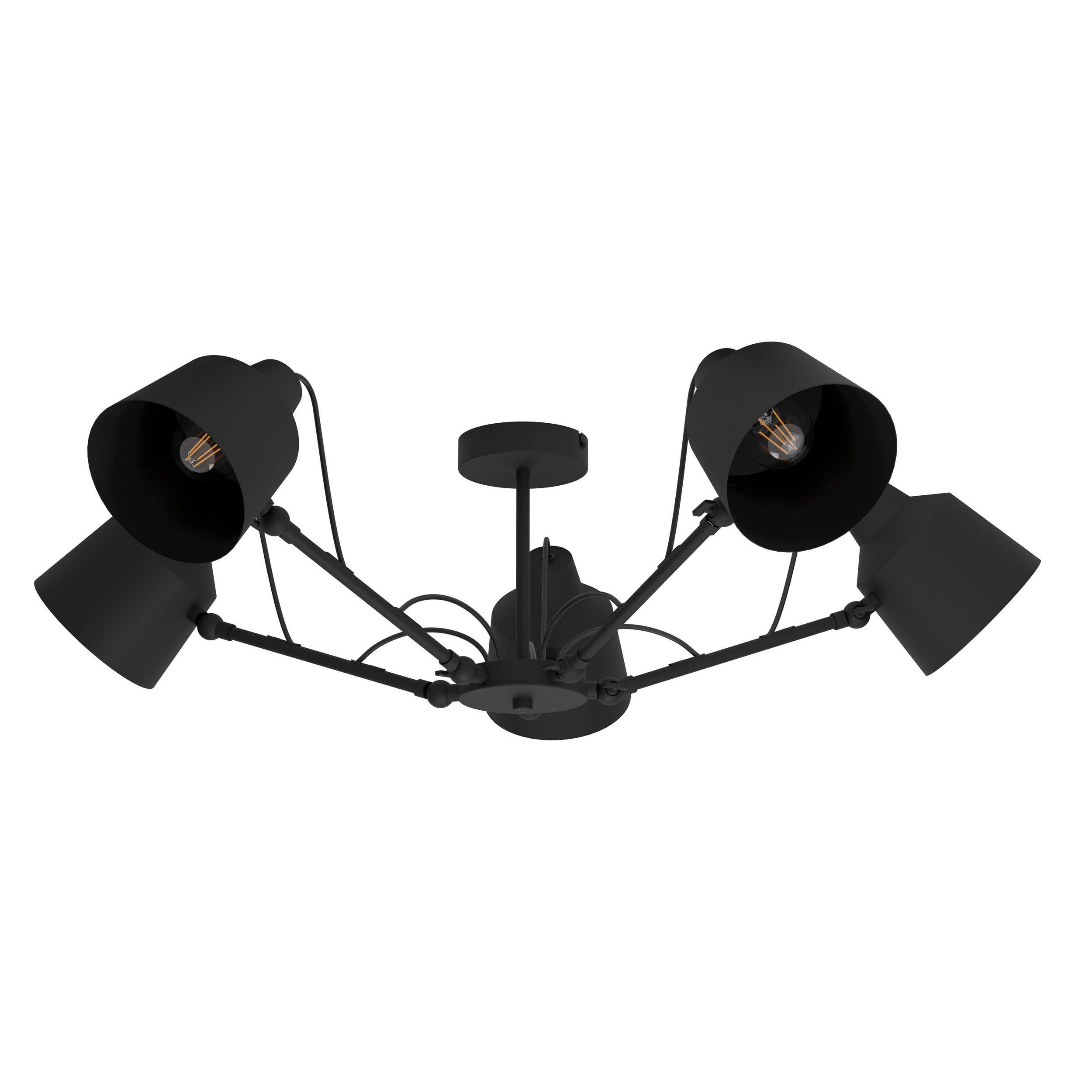 Plafonnier BASURTU noir Ø105cm