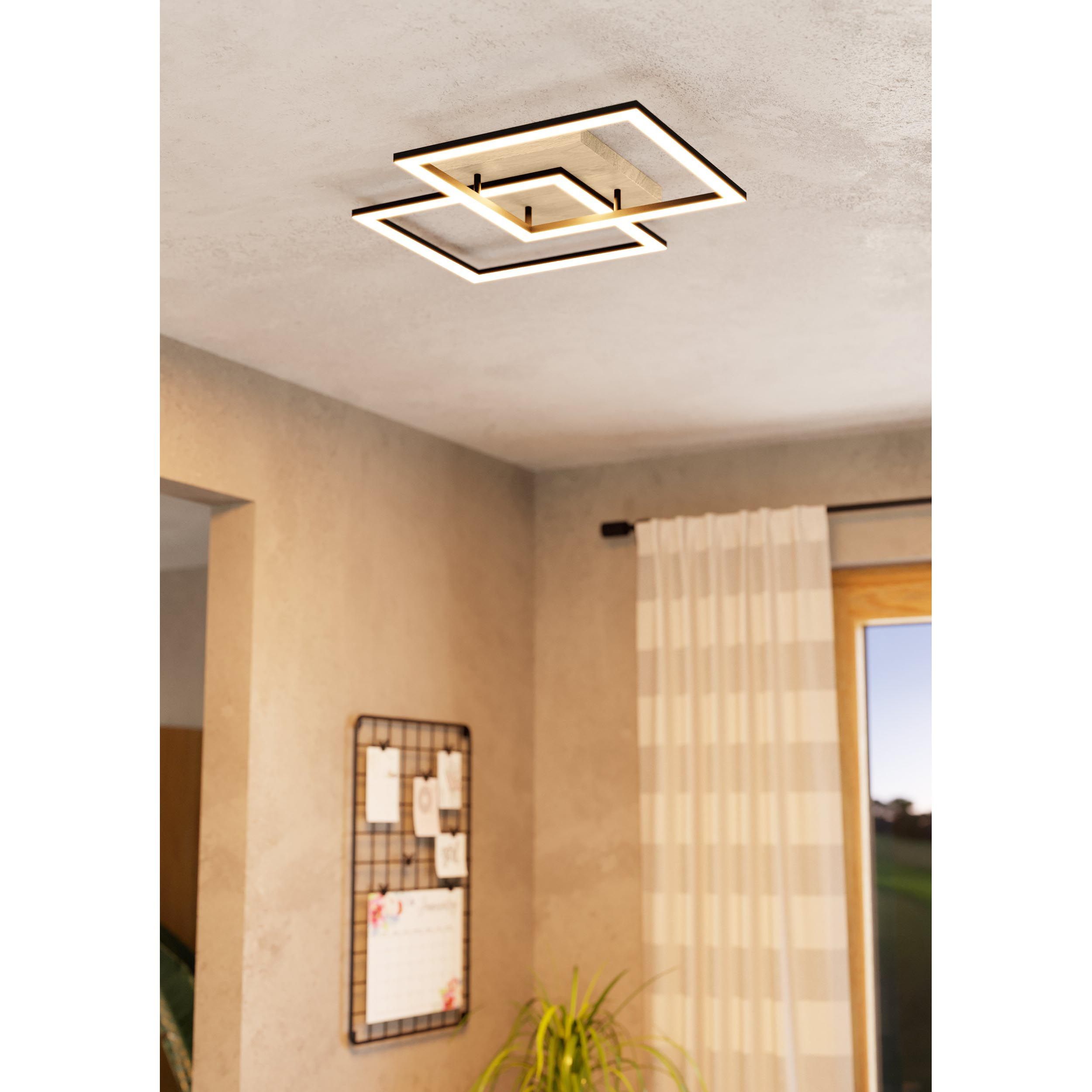 Plafonnier LED connecté dimmable LOMALTAS-Z noir L77cm