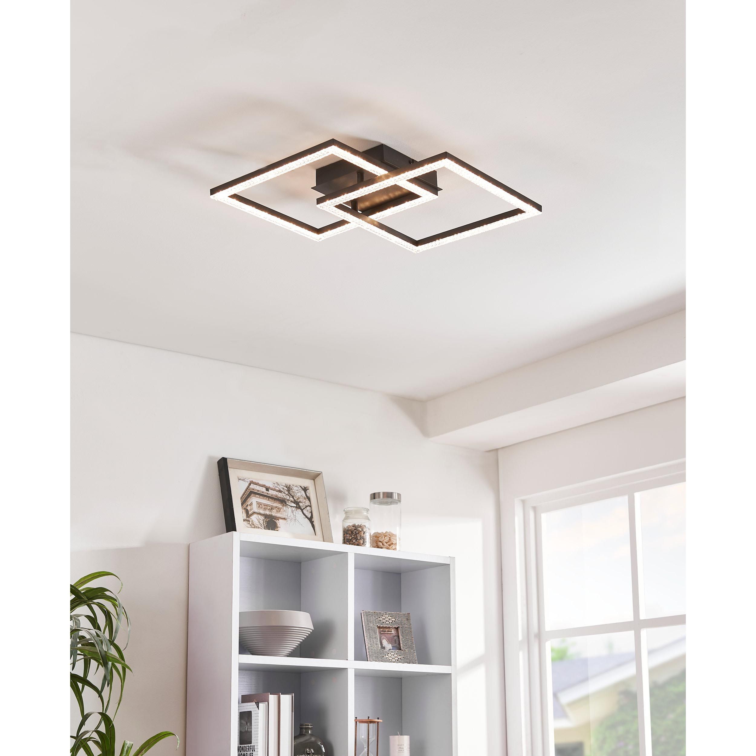 Plafonnier LED LEJIAS noir Ø45cm