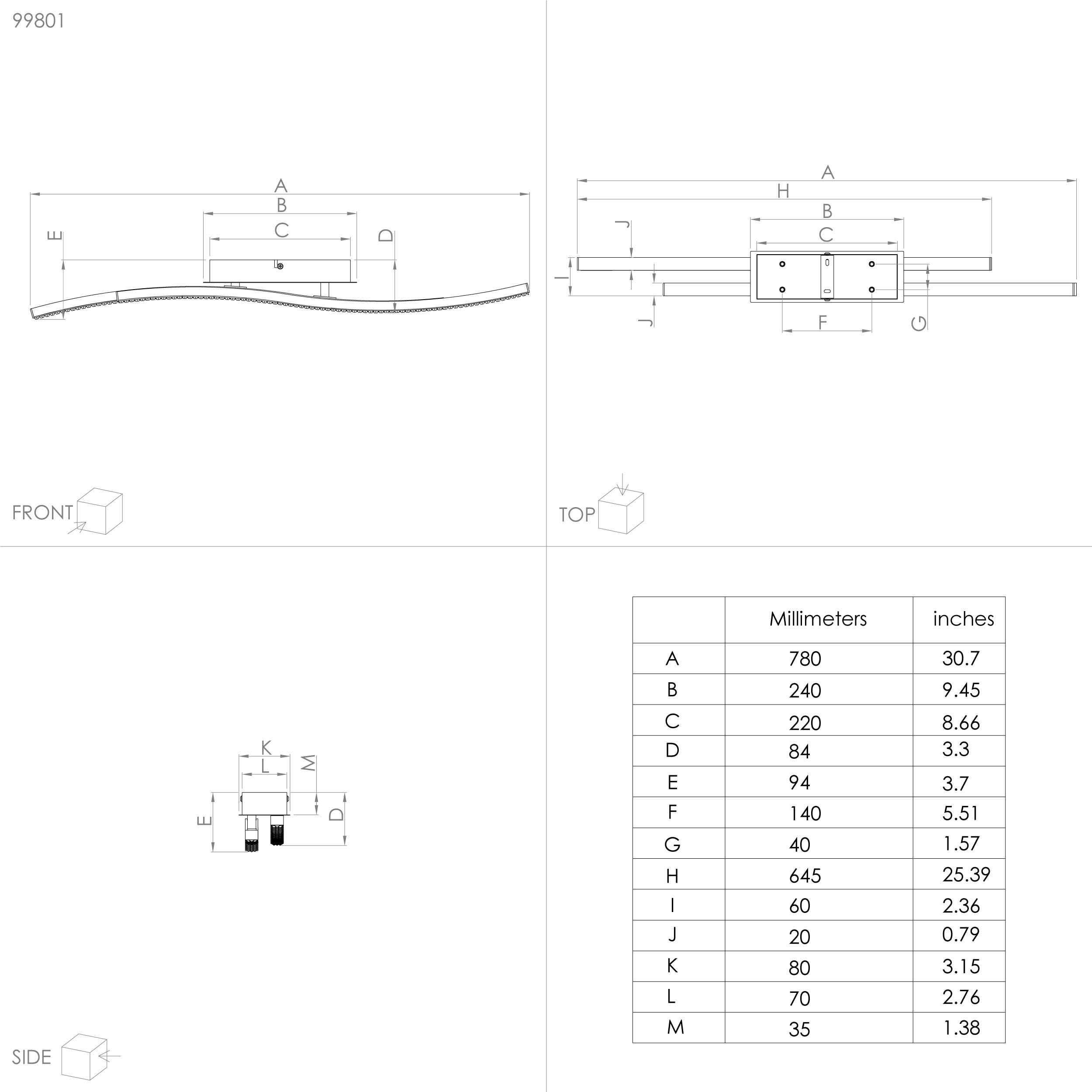 Plafonnier LED LEJIAS noir L78cm