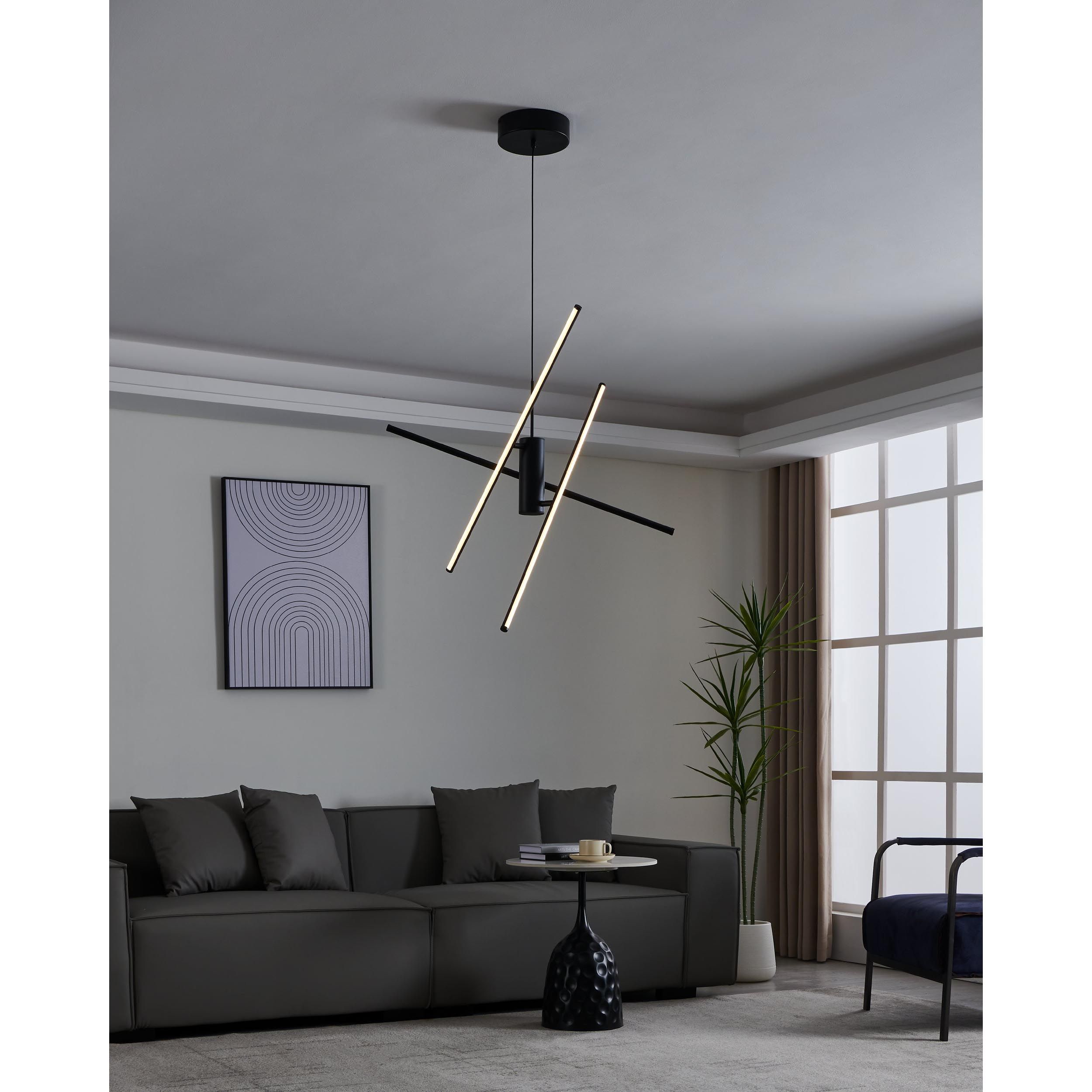 Suspension LED SALITRE noir Ø73cm