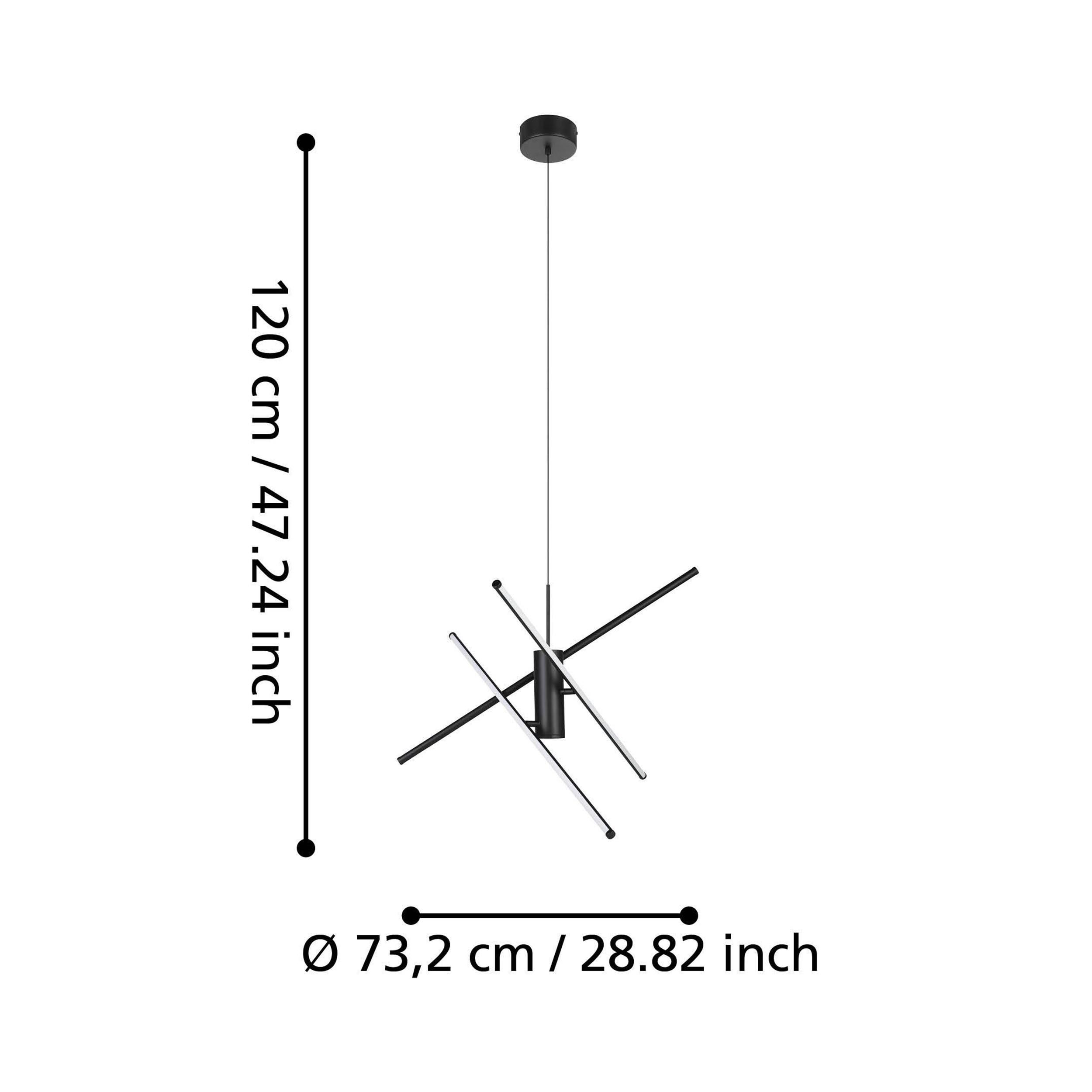 Suspension LED SALITRE noir Ø73cm