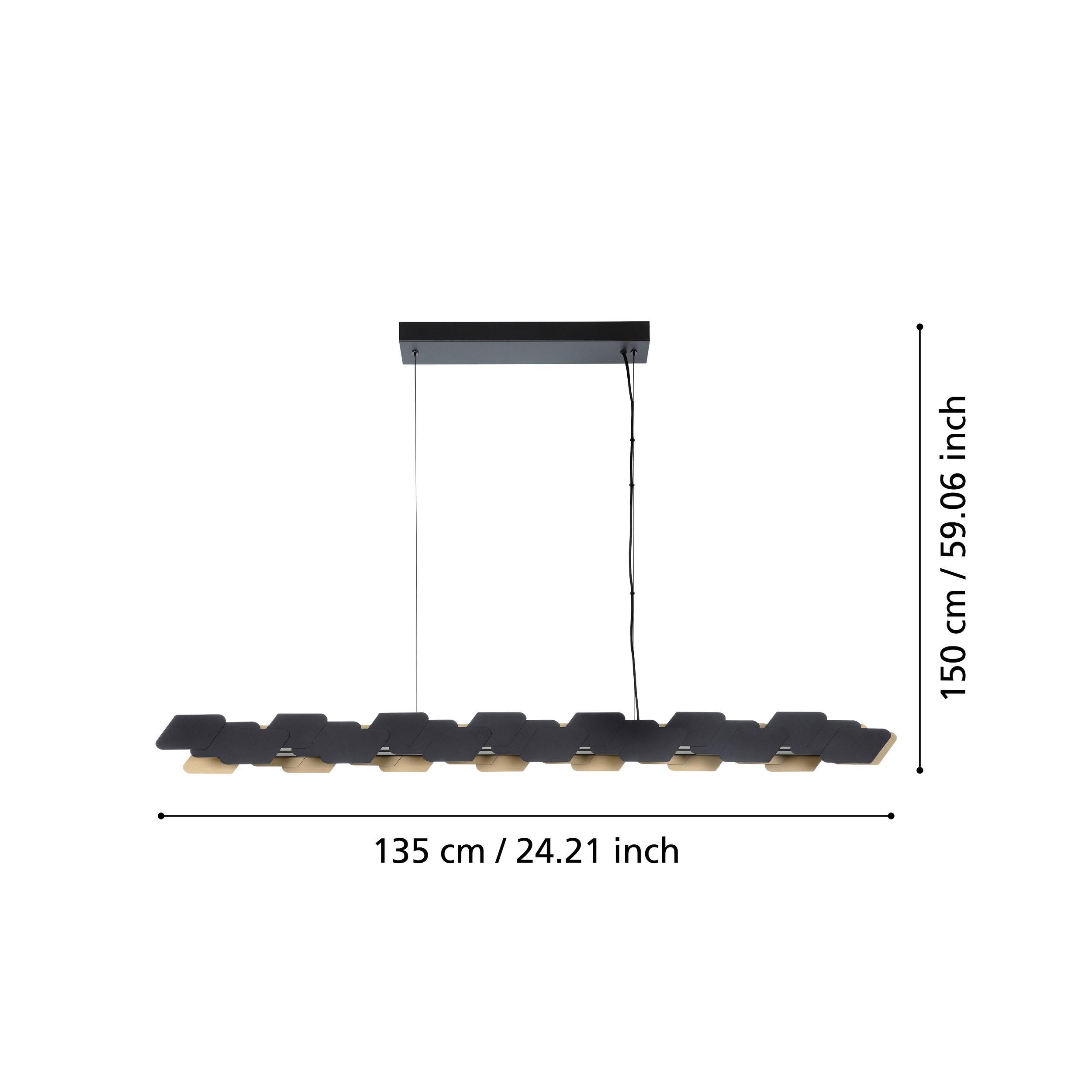 Suspension métal noir ALTAGRACIA LED INT 4X11W