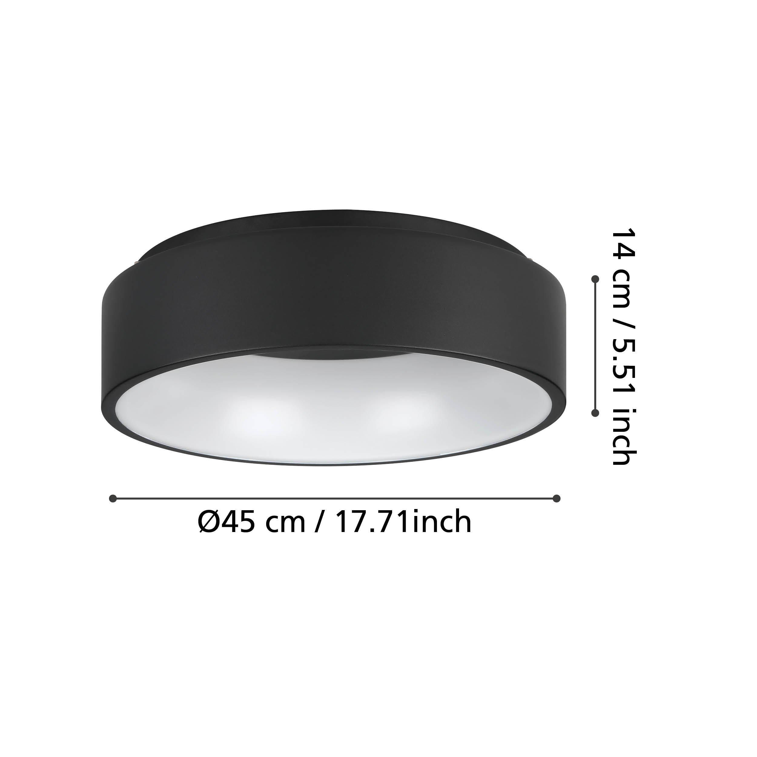 Plafonnier plastique noir MARGHERA 2 LED INT 3X25,5W