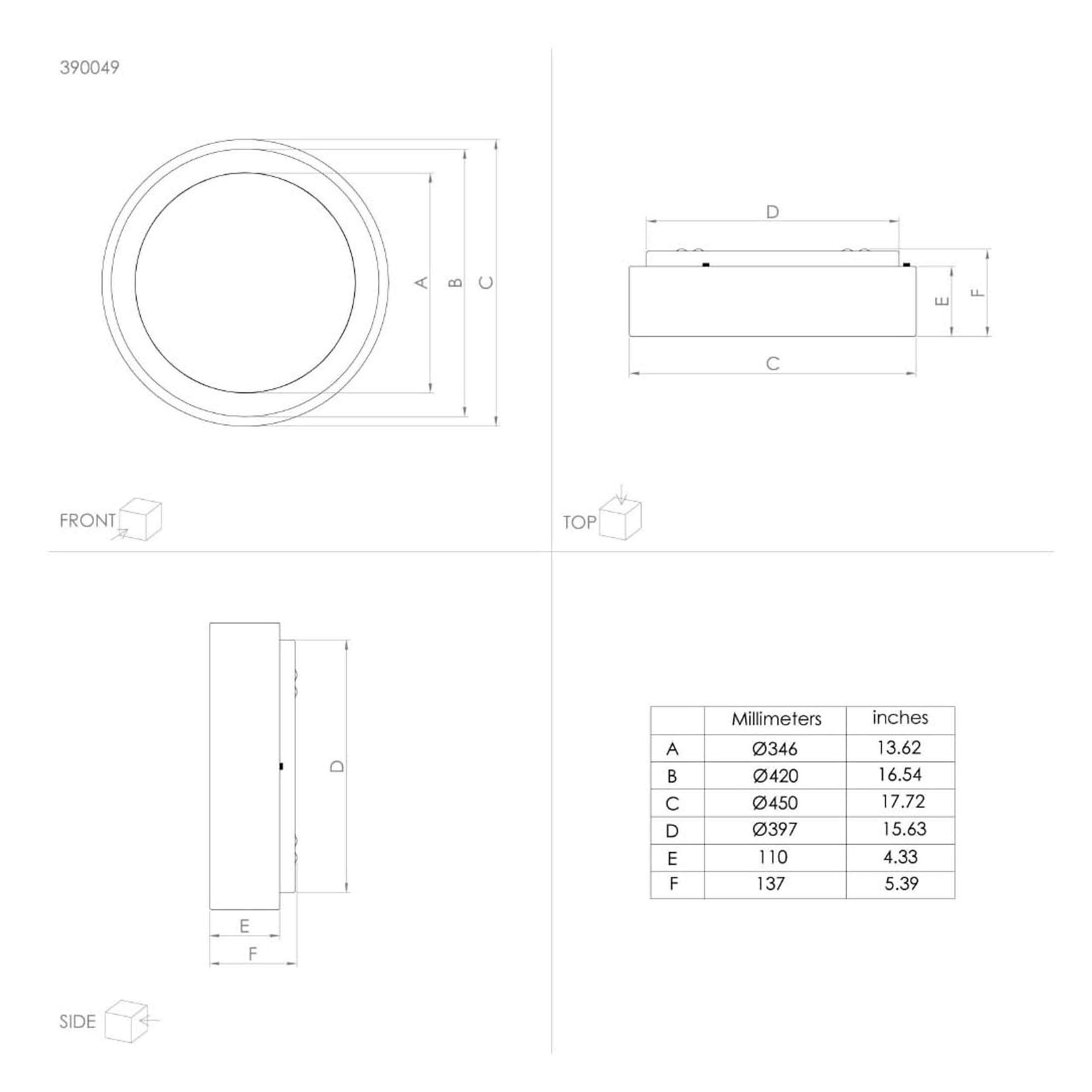 Plafonnier plastique noir MARGHERA 2 LED INT 3X25,5W