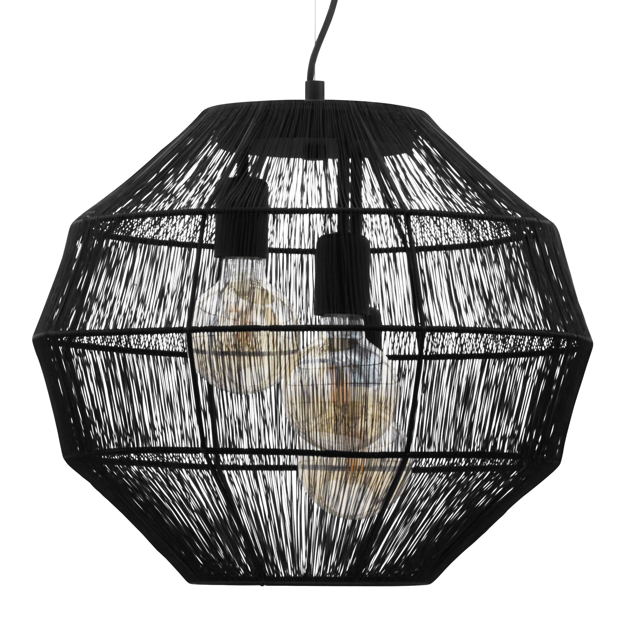 Suspension métal noir ORBETELLO E27 3X40W