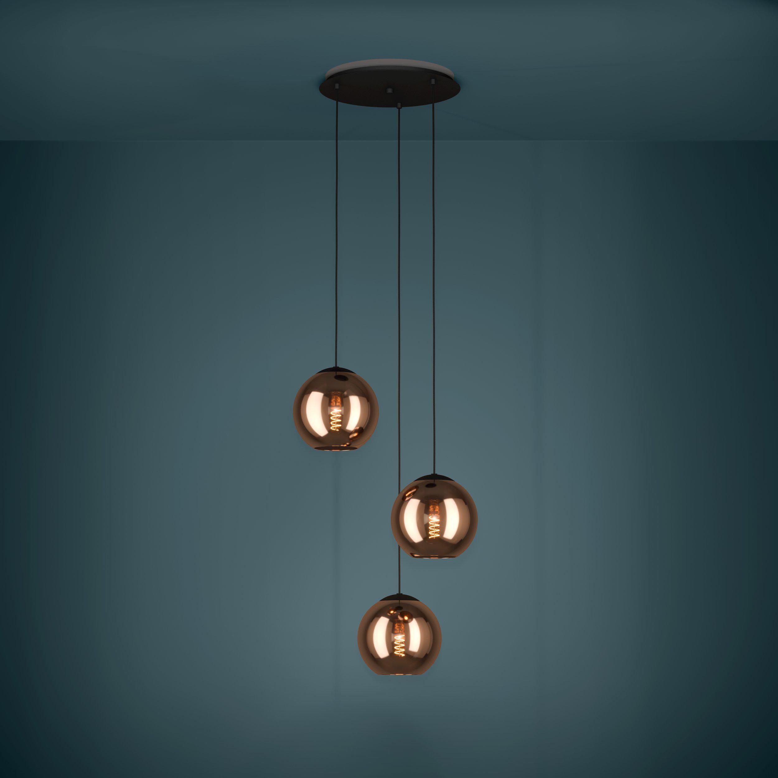 Suspension verre cuivre CORDOBA Cascade 3 E27 3X40W