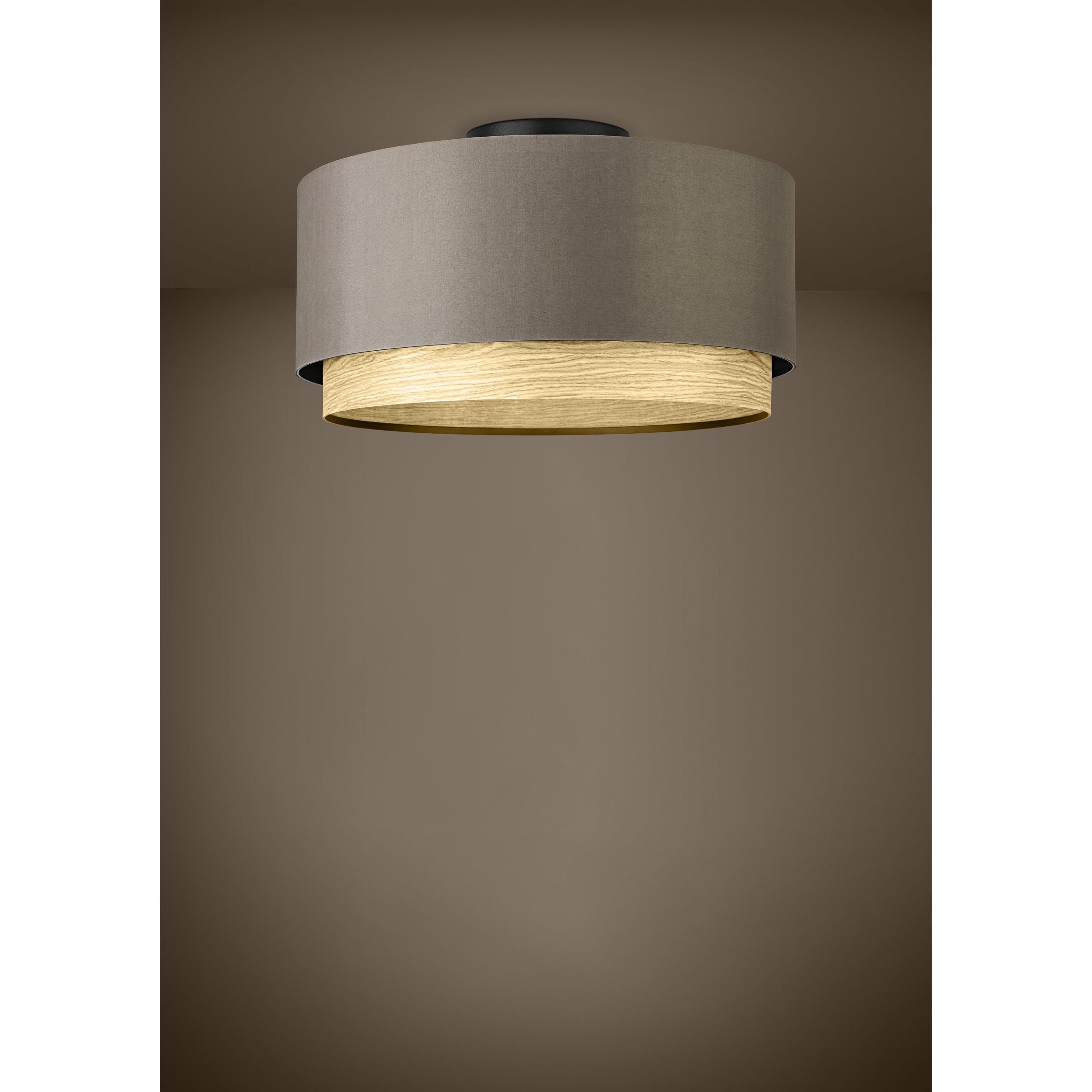 Plafonnier tissu marron MARCHENA E27 1X40W
