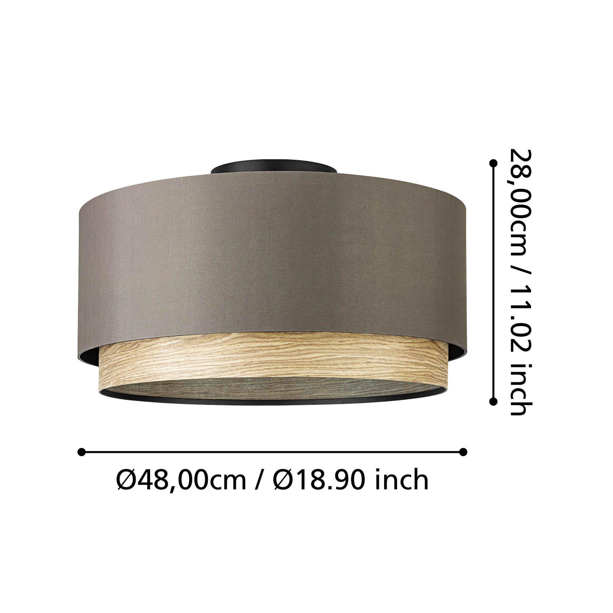 Plafonnier tissu marron MARCHENA E27 1X40W
