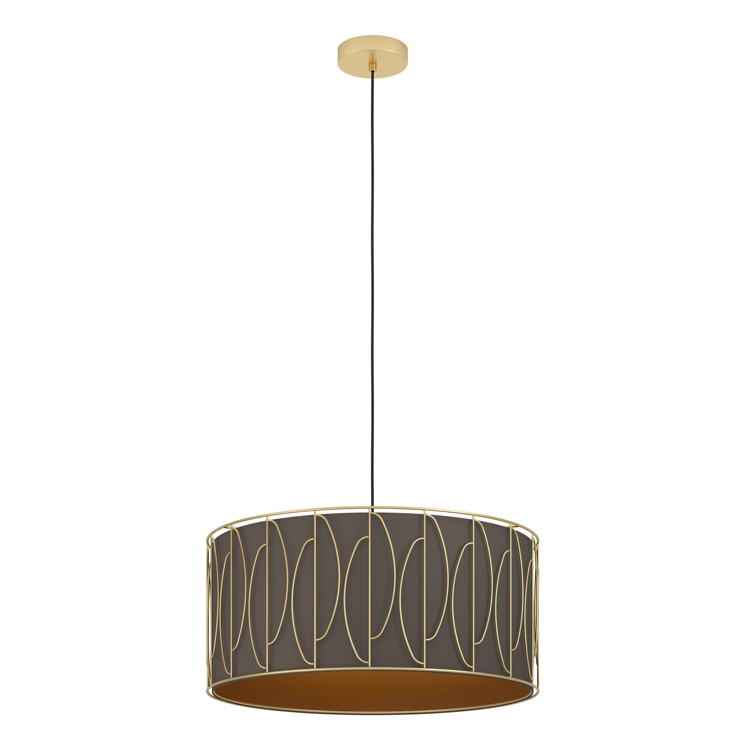 Suspension tissu marron COROJAL E27 1X40W