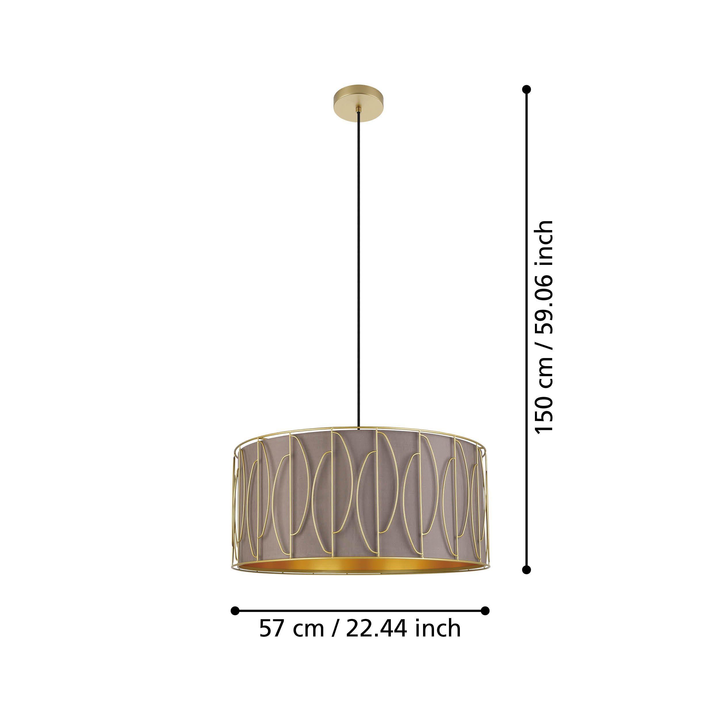 Suspension tissu marron COROJAL E27 1X40W