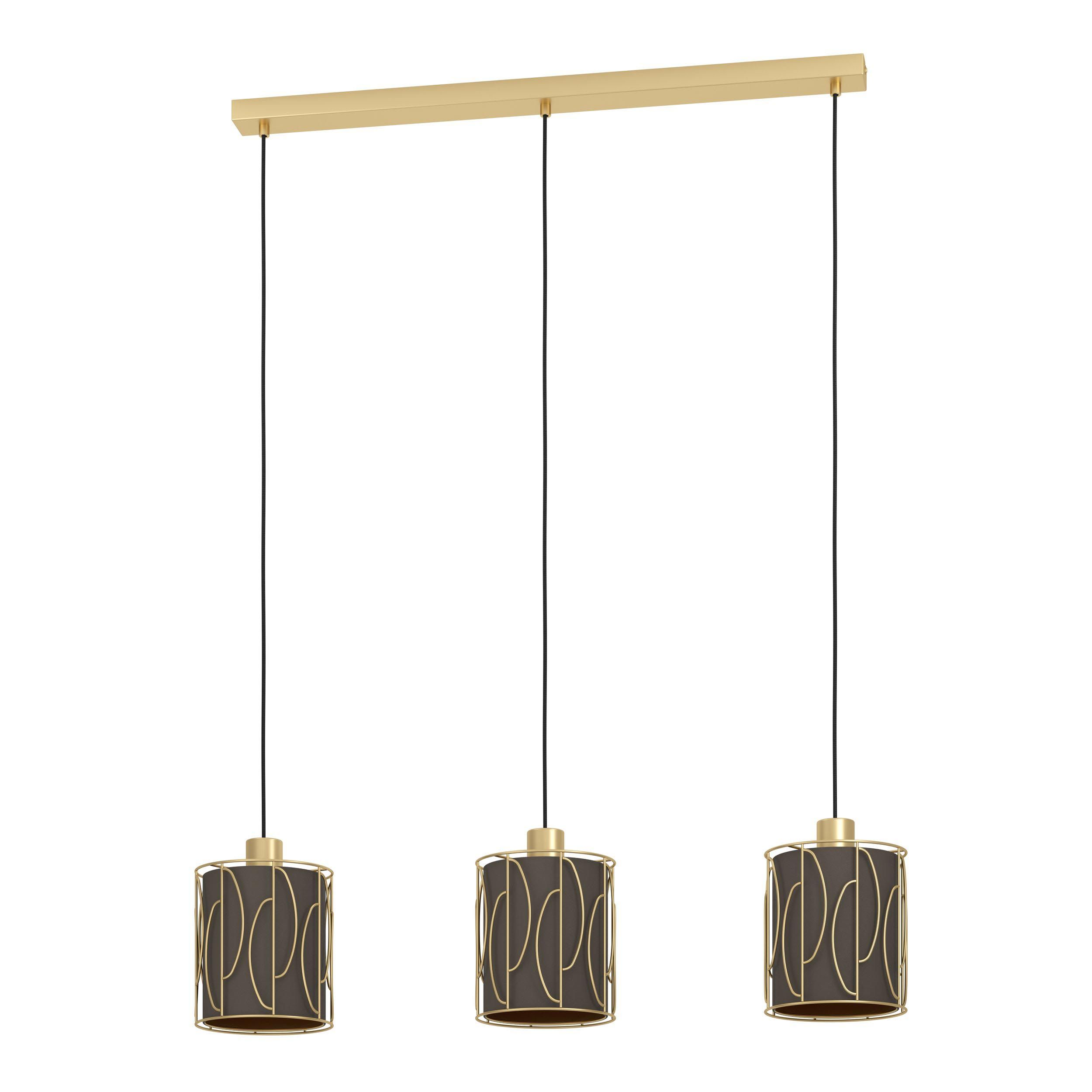 Suspension tissu marron COROJAL E27 3X40W