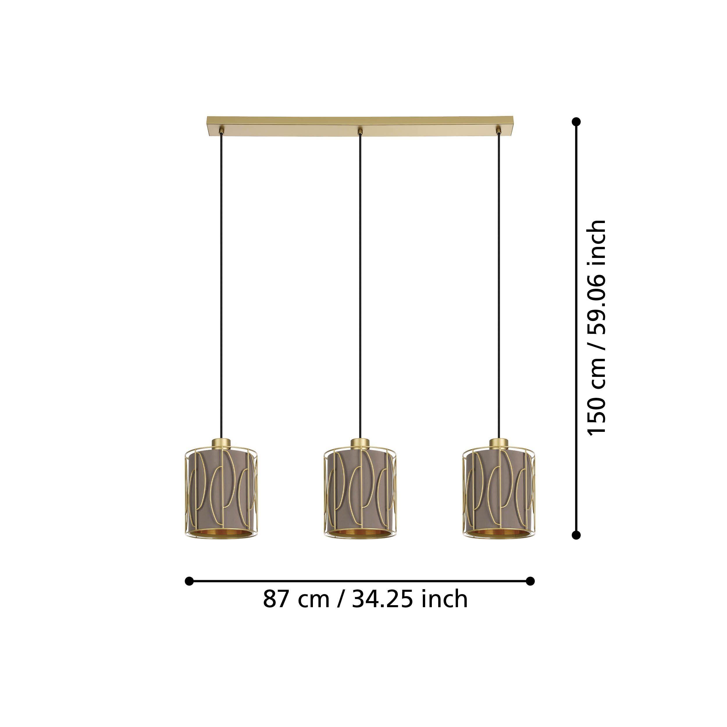 Suspension tissu marron COROJAL E27 3X40W