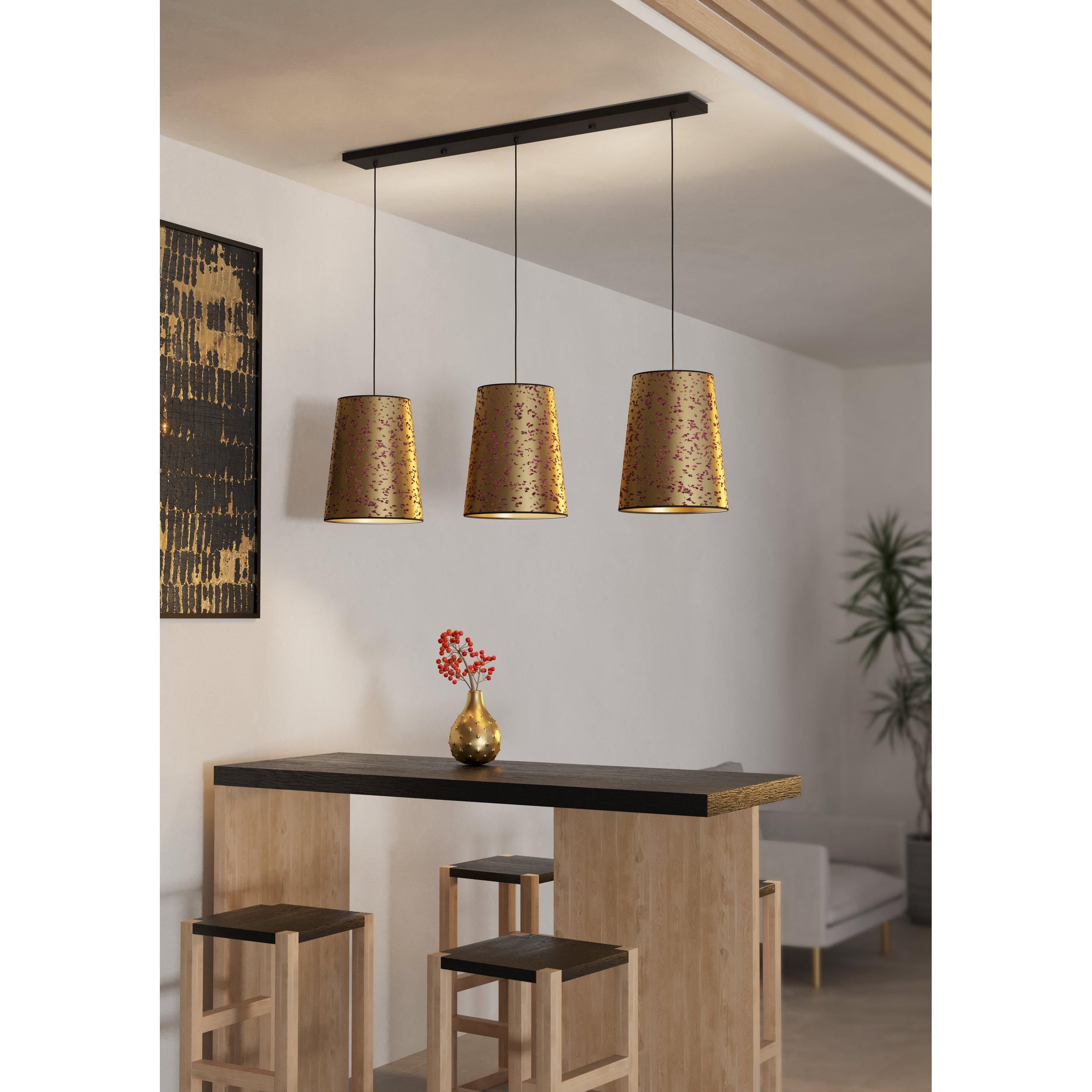 Suspension papier doré CASTUERA E27 3X25W