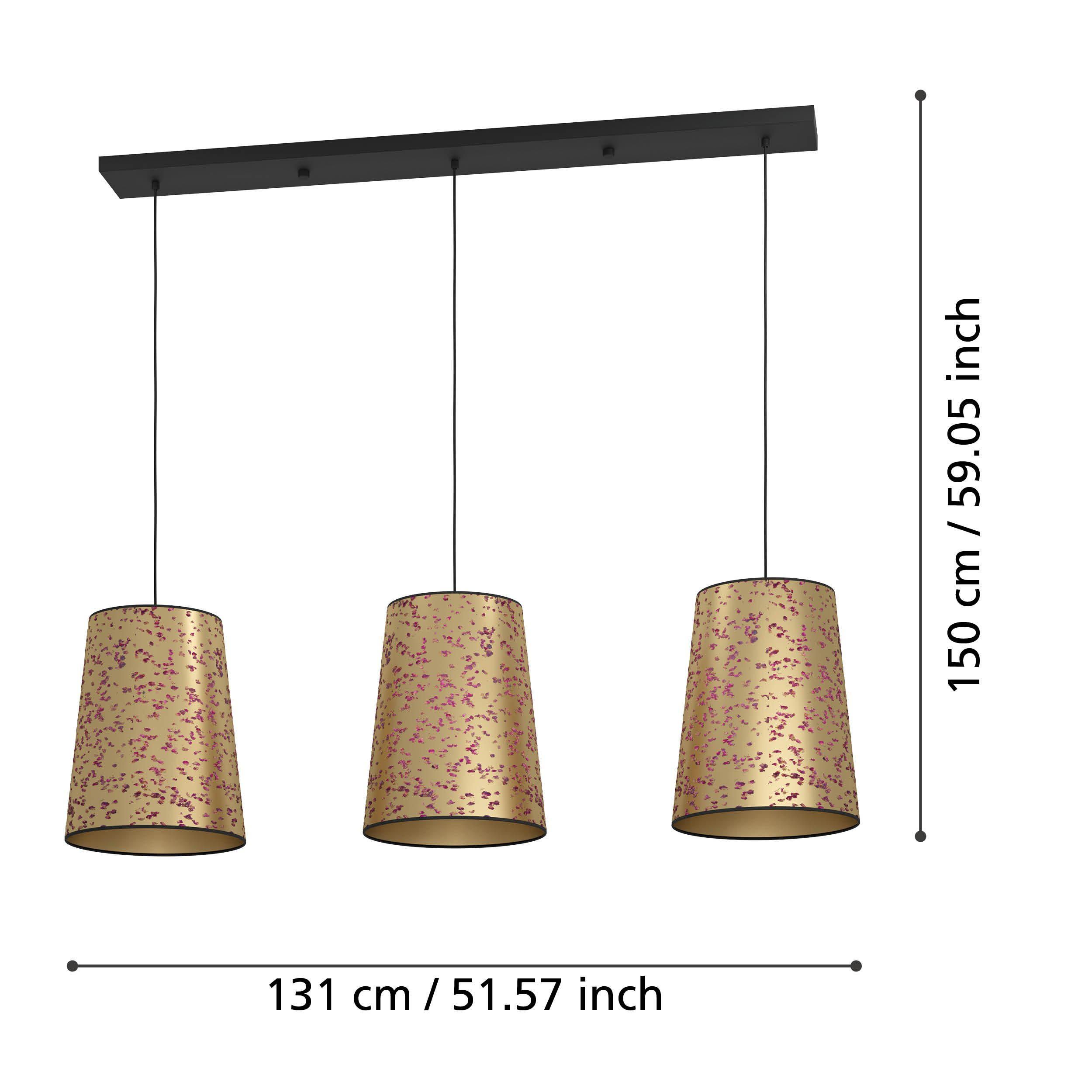 Suspension papier doré CASTUERA E27 3X25W