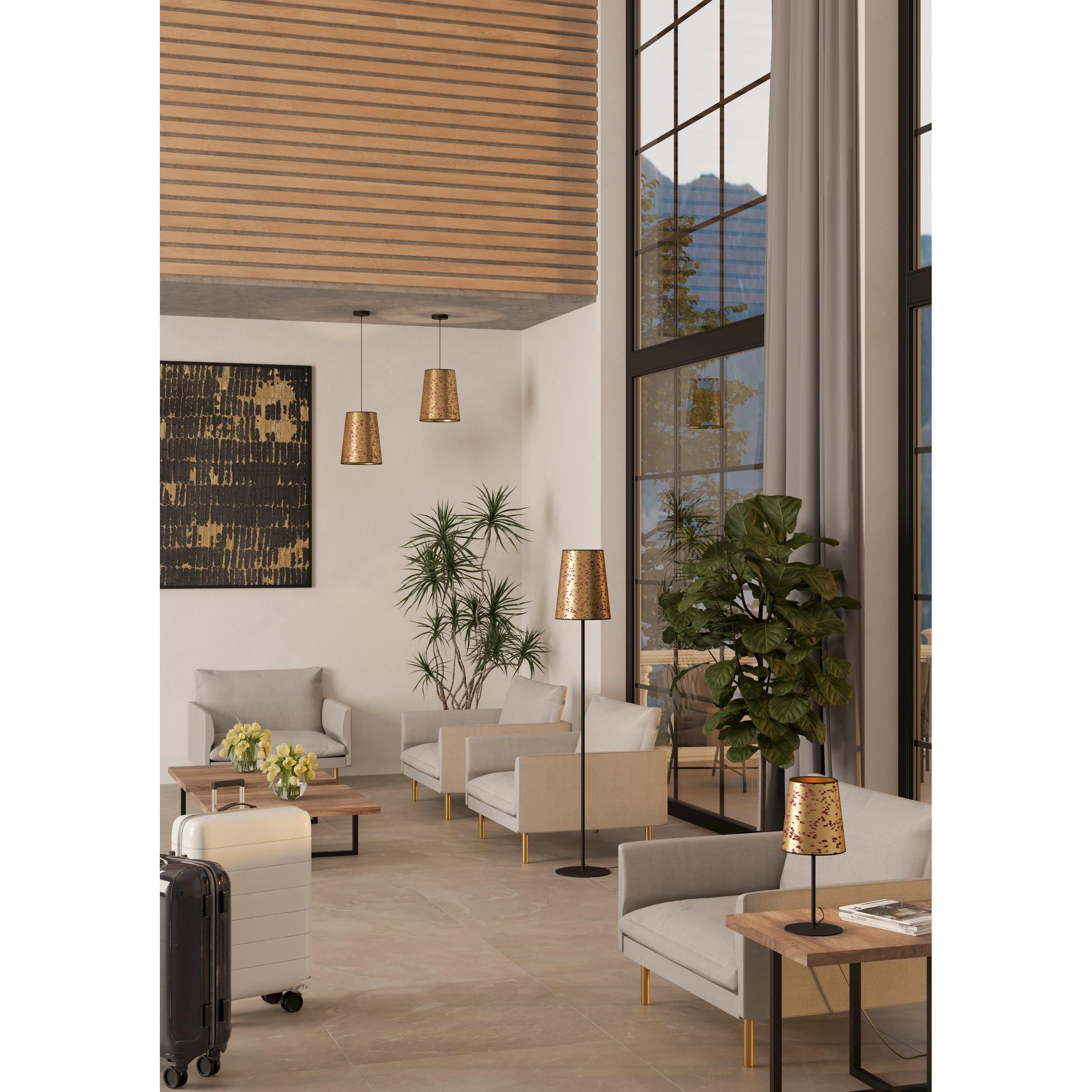 Lampadaire papier doré CASTUERA E27 1X25W