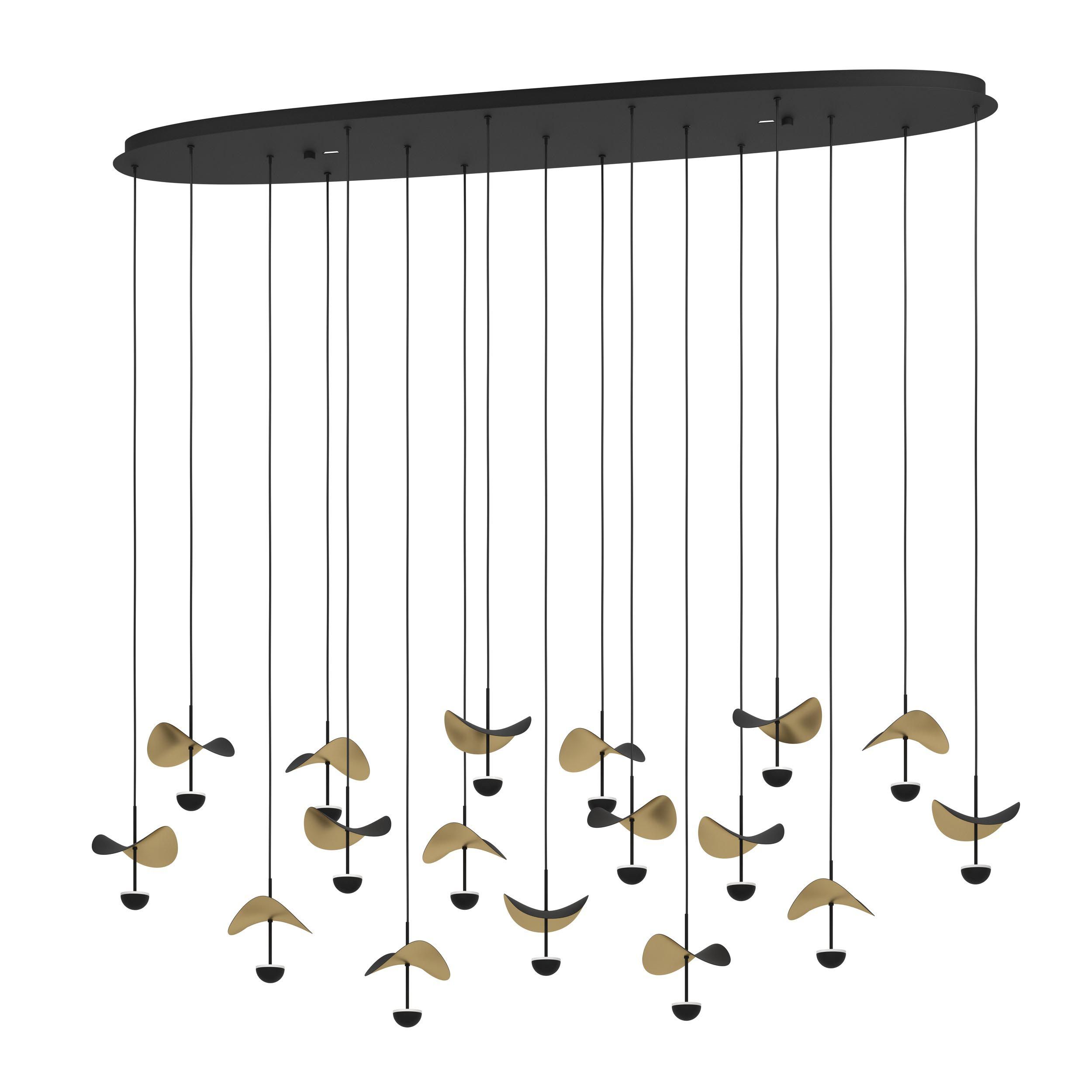 Suspension LED DRACERA noir L155cm