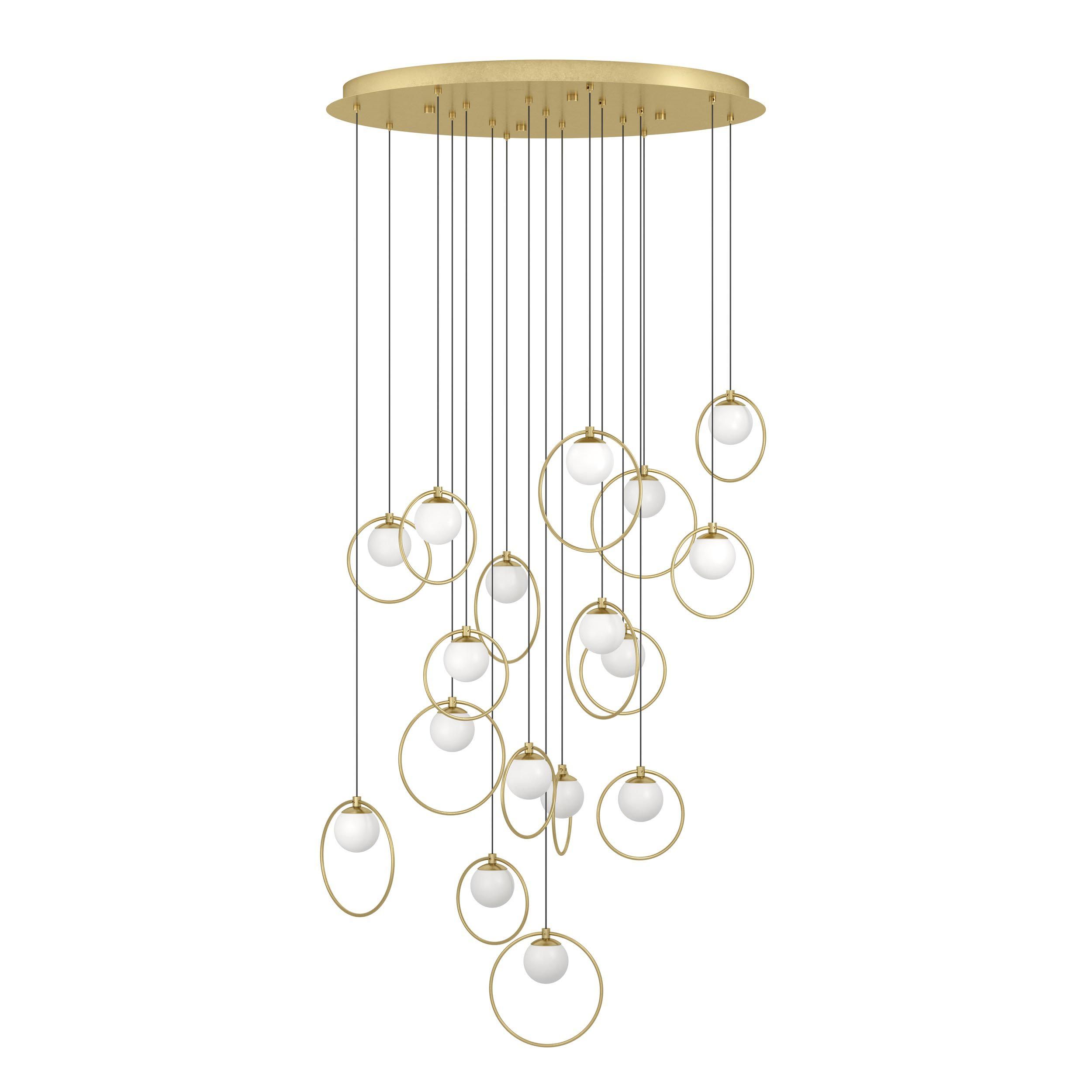 Suspension métal laiton PORTOCOLOM cascade 17 LED INT 17X3W