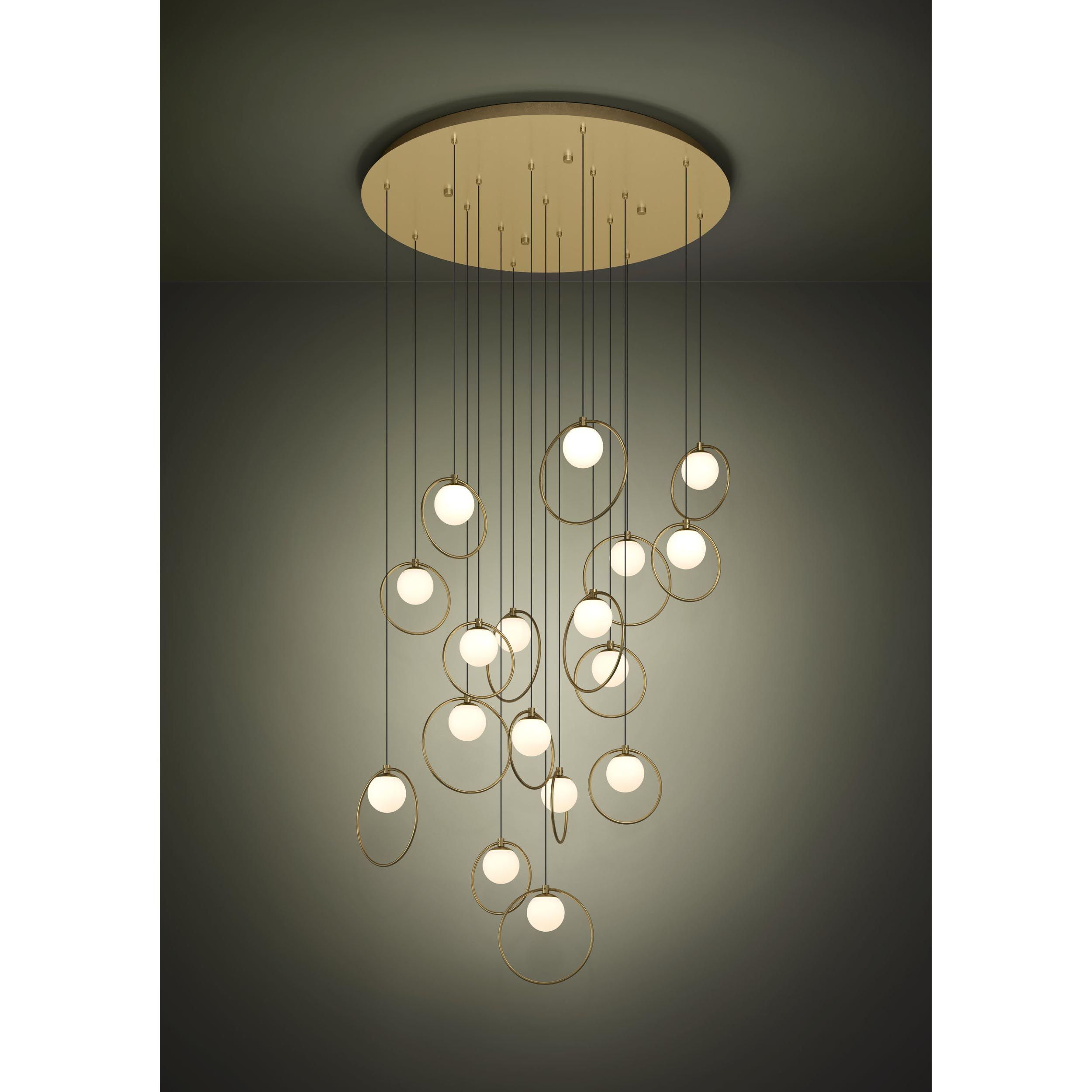 Suspension métal laiton PORTOCOLOM cascade 17 LED INT 17X3W
