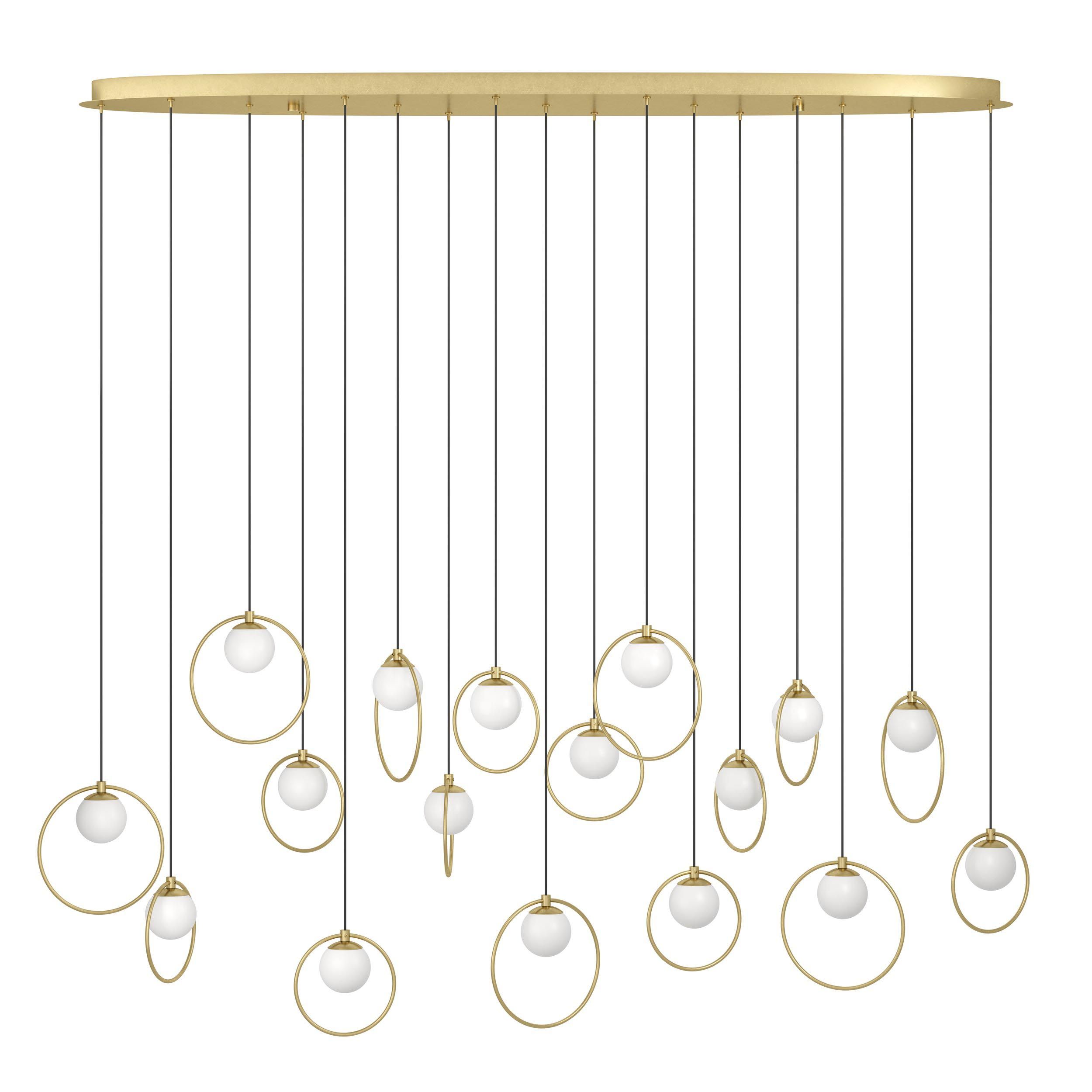 Suspension métal laiton PORTOCOLOM barre 17 LED INT 17X3W