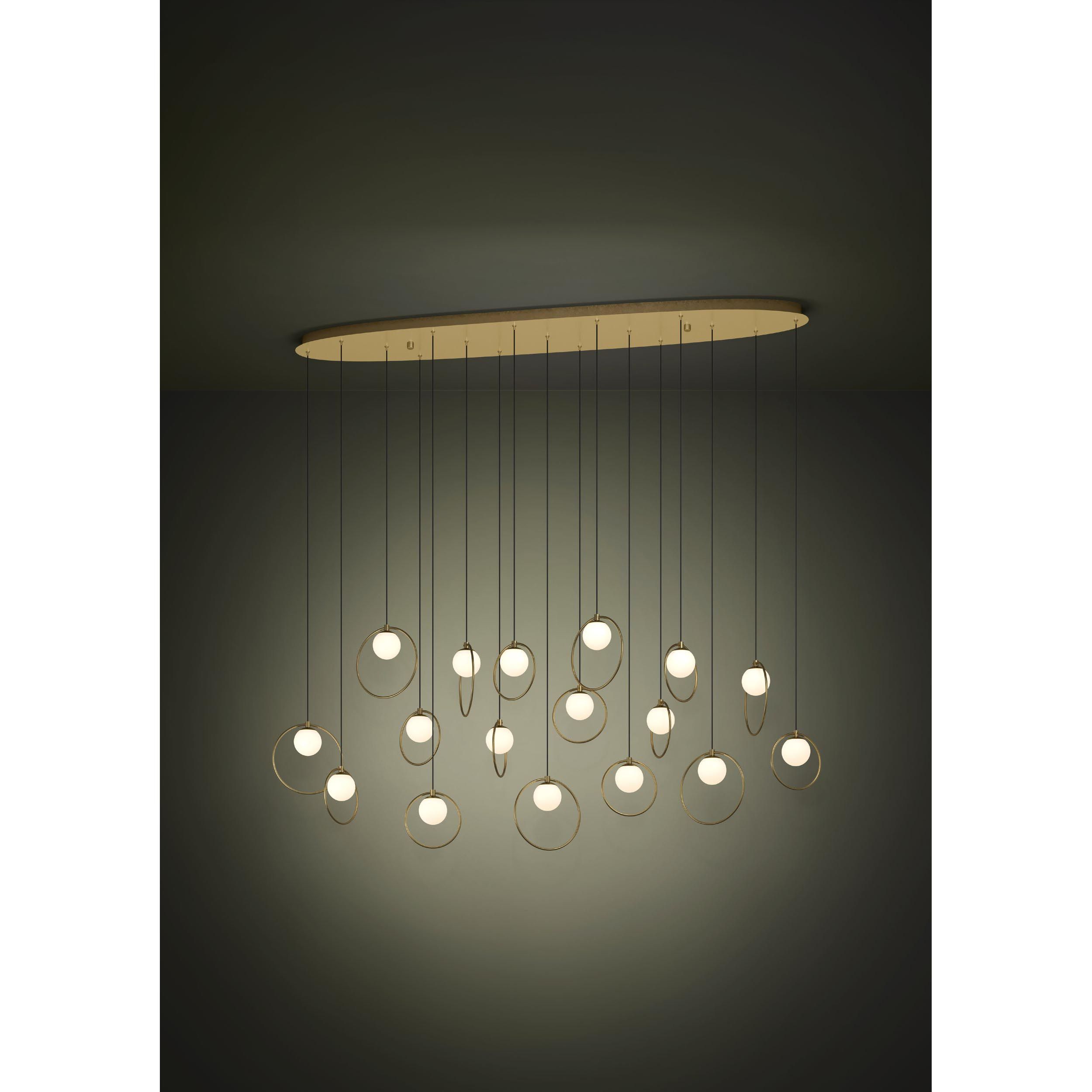 Suspension métal laiton PORTOCOLOM barre 17 LED INT 17X3W
