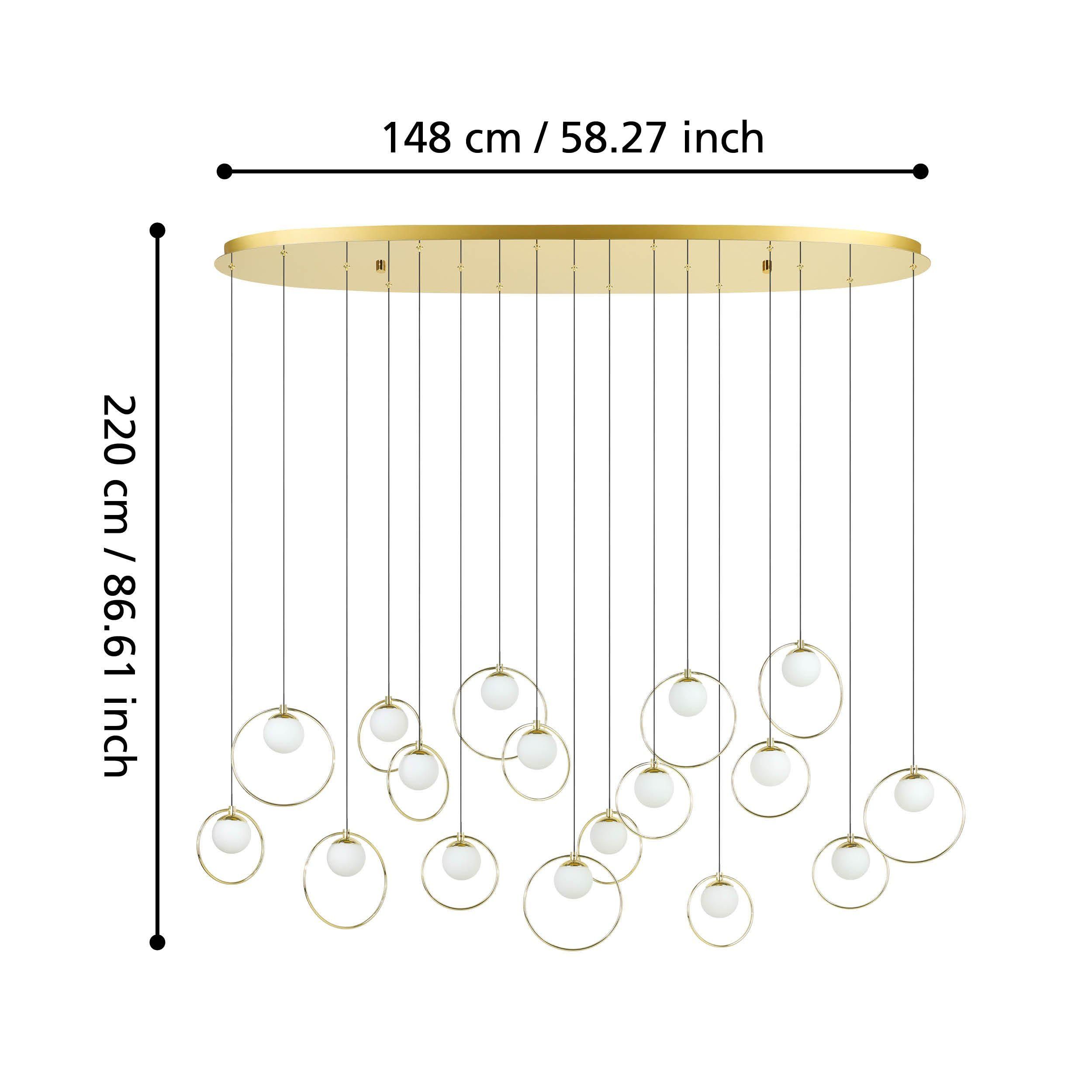 Suspension métal laiton PORTOCOLOM barre 17 LED INT 17X3W