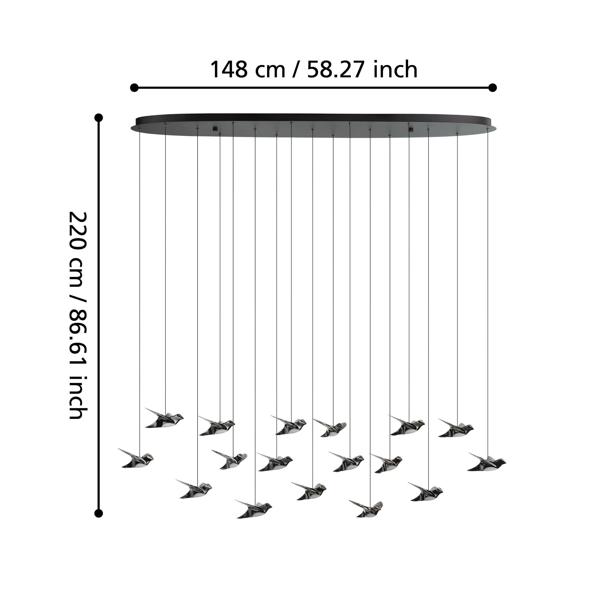 Suspension LED PARATEBUENO noir L148cm